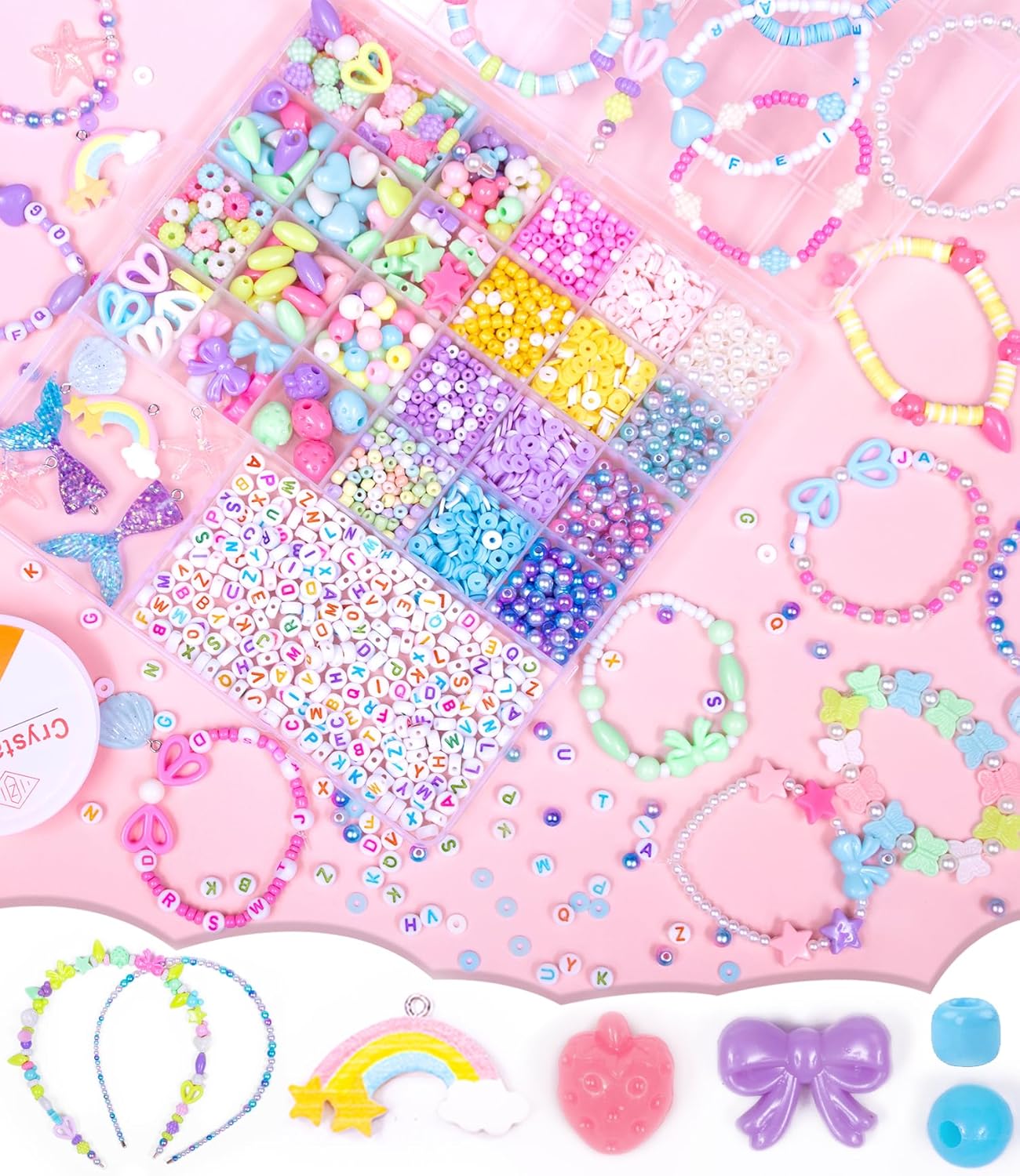 Thumbnail 3 de MiuCo Perlen-Bastelset für Mädchen ab 5 Jahren – Schmuck selbst gestalten
