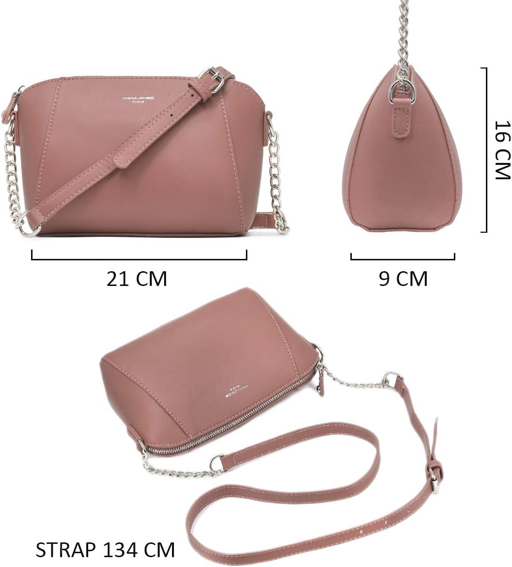 Thumbnail 4 de Petit sac bandoulière trapèze David Jones en PU avec chaîne, porté épaule ou croisé