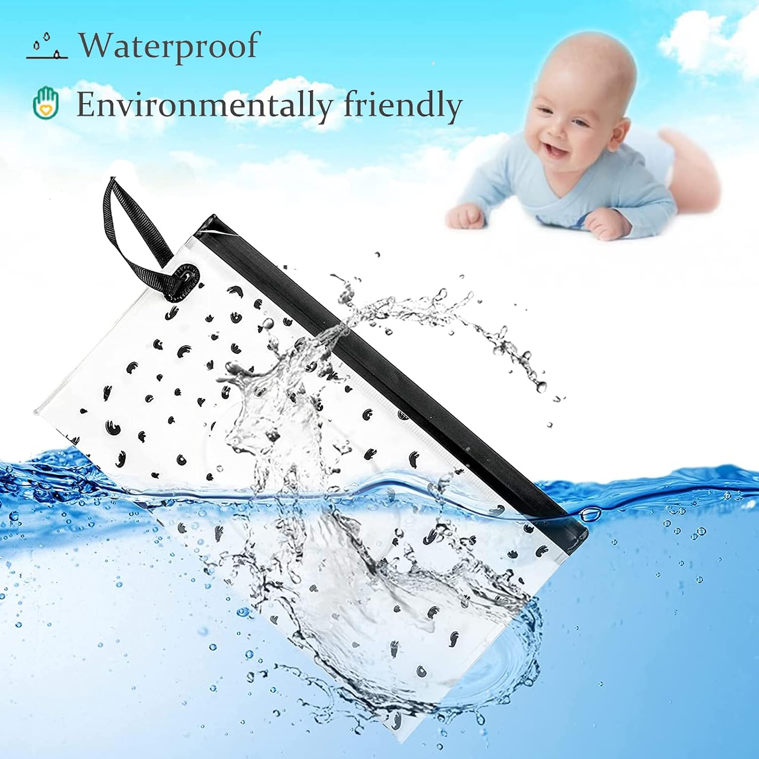 Thumbnail 3 de 2 pcs Baby Wipes Dispenser Bag – Reusable Wet Wipe Bags for On-the-Go, White