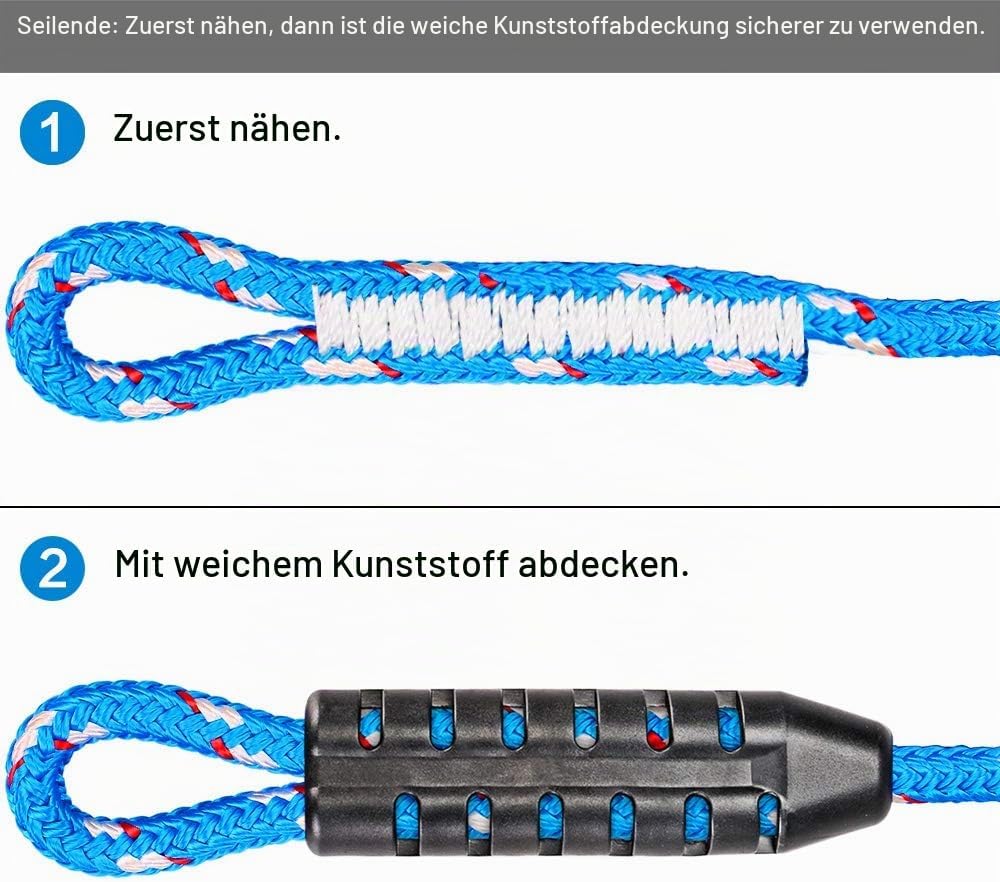 Detalle de BeneLabel 2er Schaukel Befestigung Baum – 150 cm, Hängematte & Balkenbefestigung, 454 kg Tragkraft, Blau