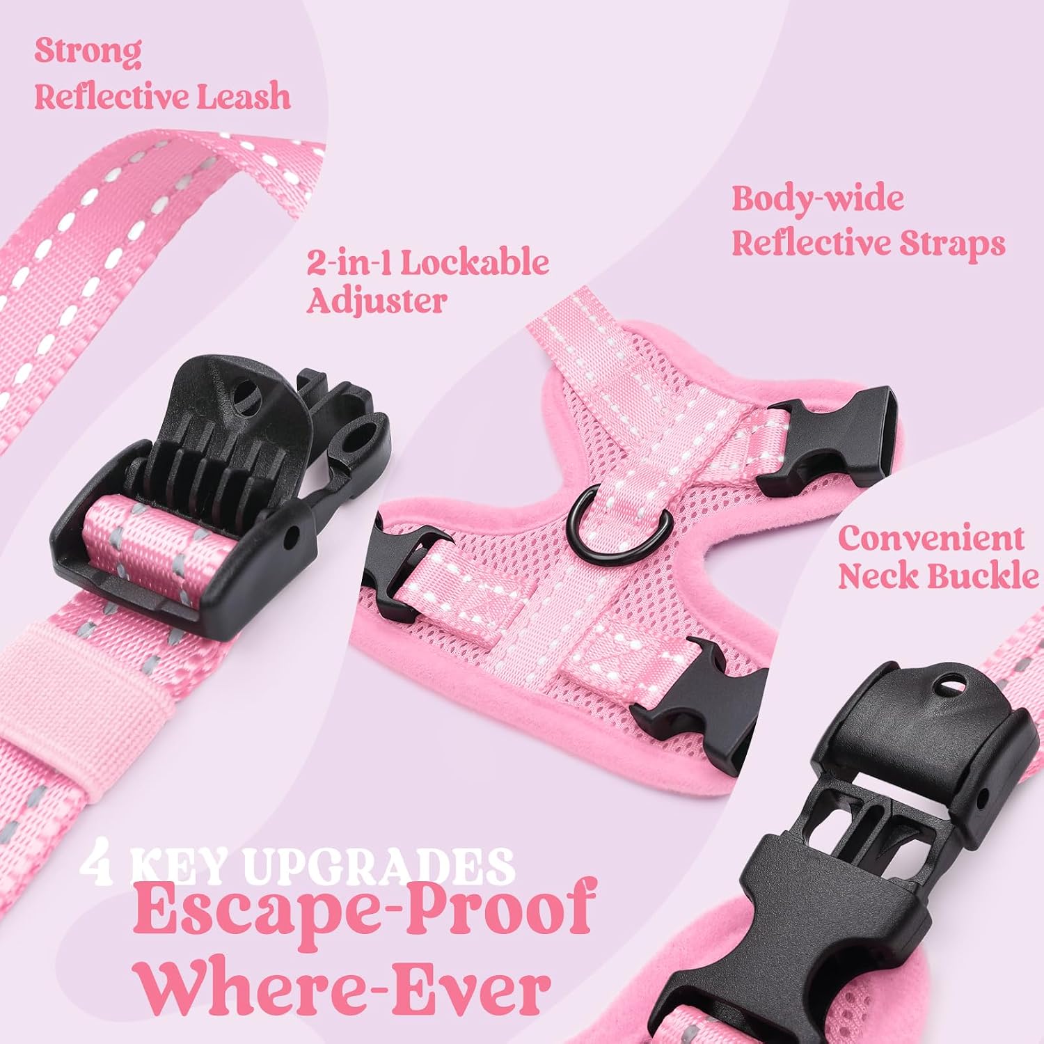 Thumbnail 2 de Rabbitgoo Cat Harness and Lead Set (Small, Pink) — Escape-Proof Comfort for Safe Outdoor Walks