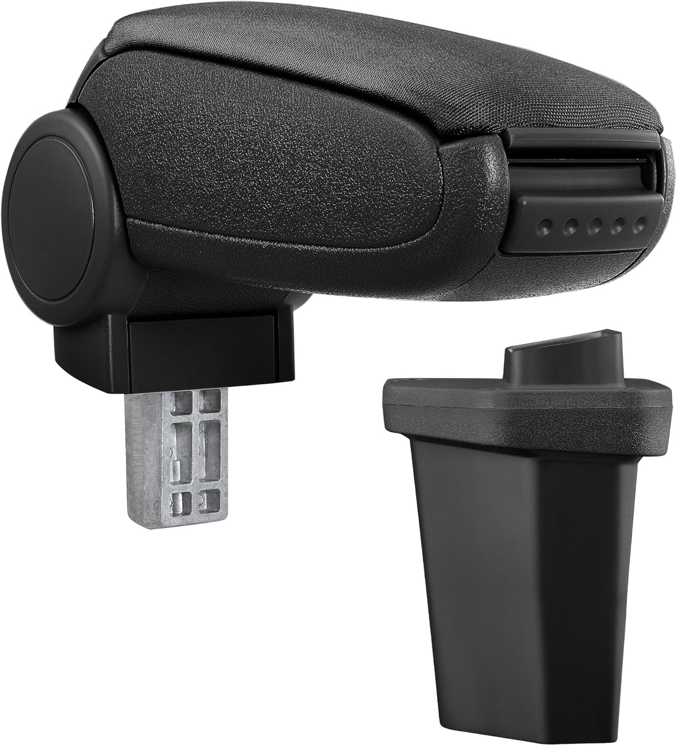 Detalle de Bracciolo centrale Poggiabraccio con vano portaoggetti per Hyundai i20 2ª gen (2014-2018) – imbottito, similpelle nera con cuciture bianche