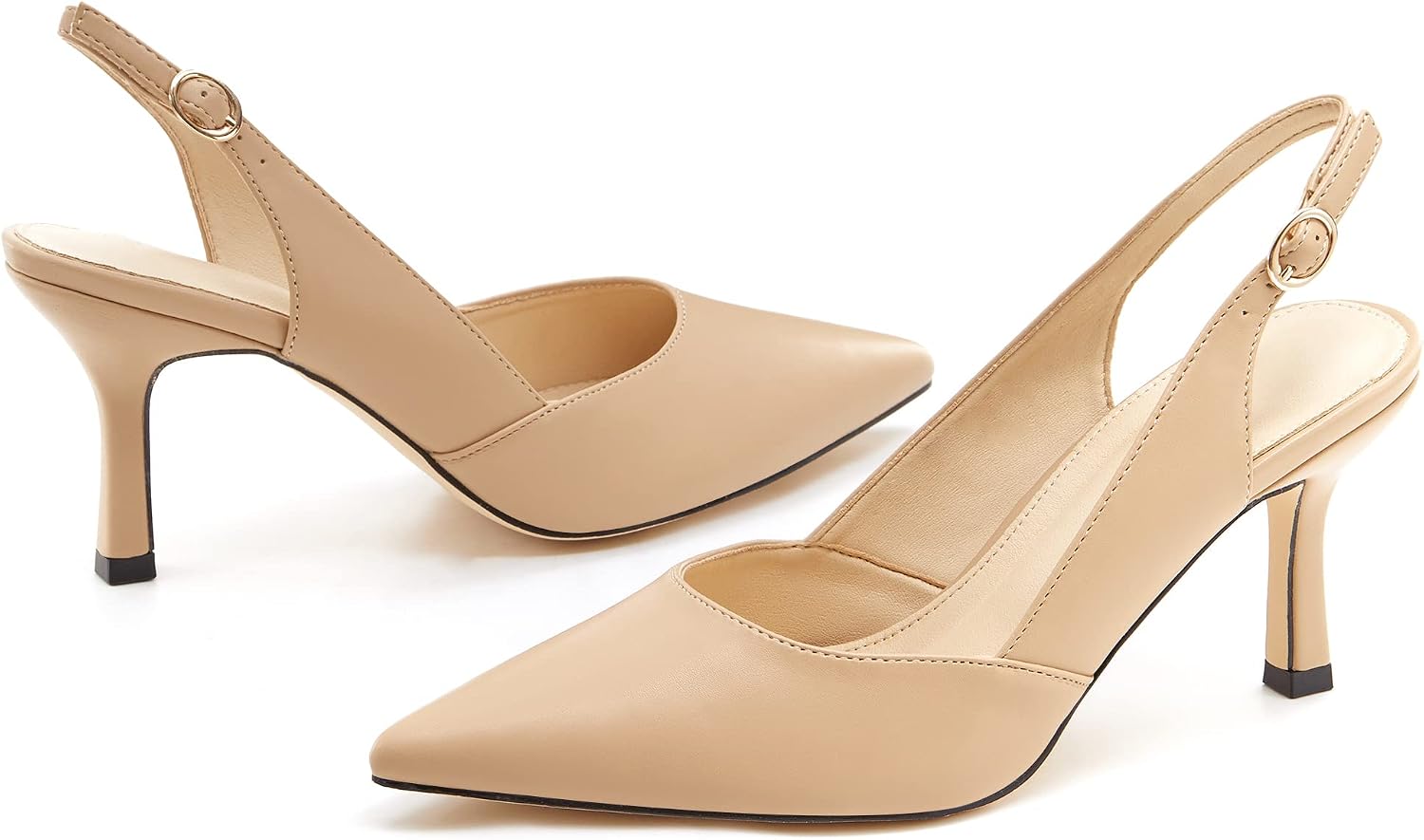 Detalle de Coutgo Women's Slingback Pumps in Faux Leather