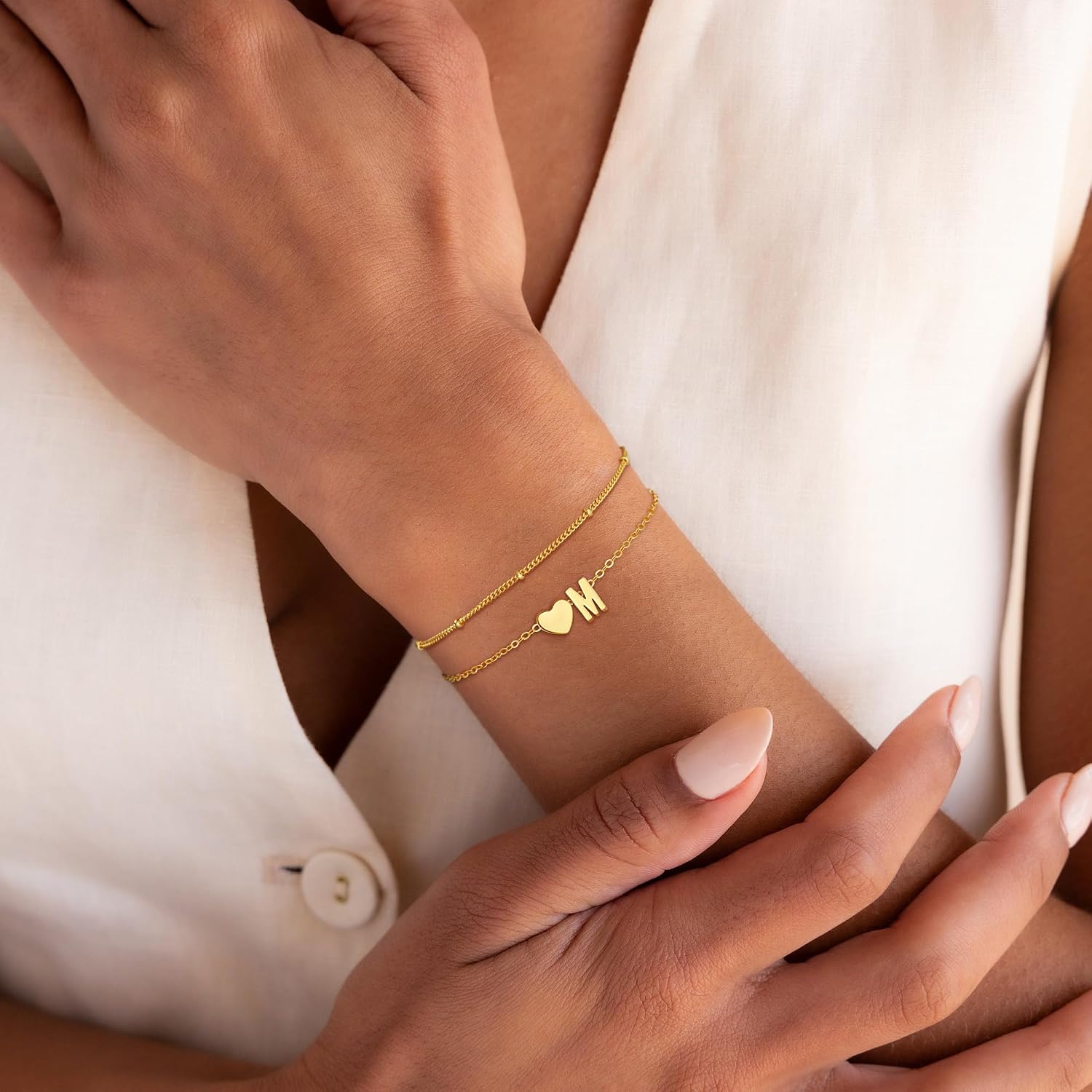 Thumbnail 3 de SLOONG Herz Buchstaben-Armband 15 cm