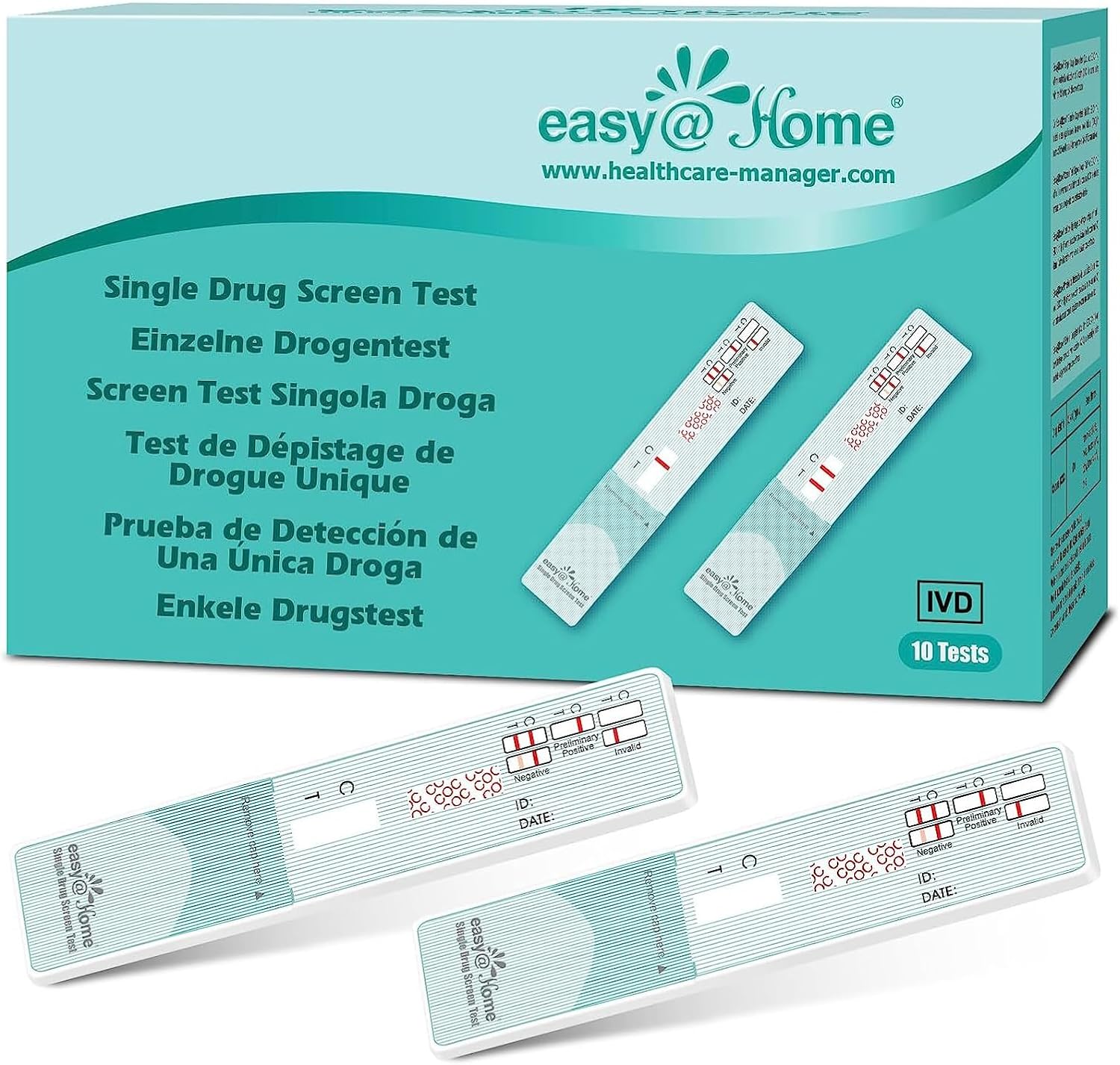 Thumbnail 6 de 10x Easy@Home THC-Drogentest Urin (Cannabis/Haschisch) – Einzel-Panel Teststreifen #EDTH-114