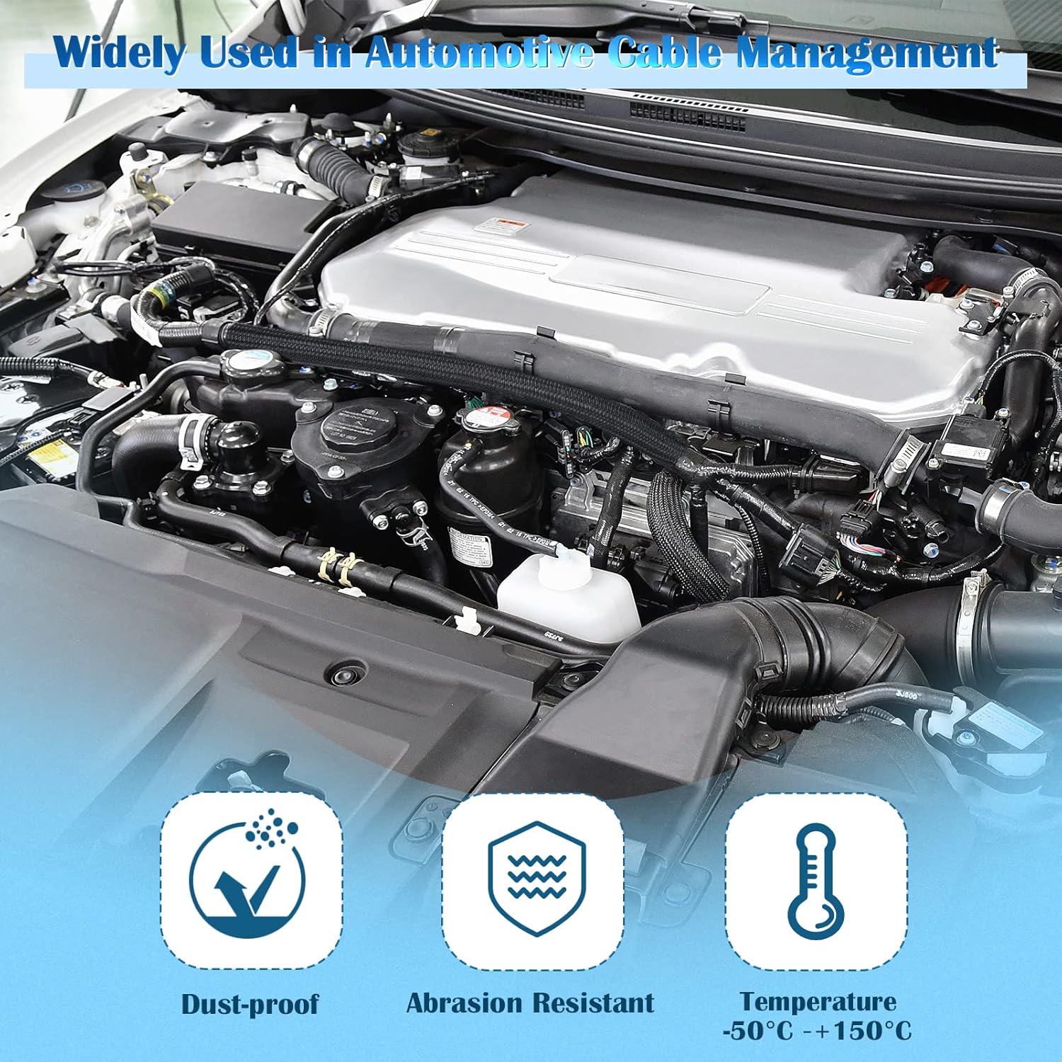 Thumbnail 4 de Romon 6M Guaina Cavi Intrecciata 13-20mm con chiusura automatica per TV, PC e ufficio (tagliabile) – Nero