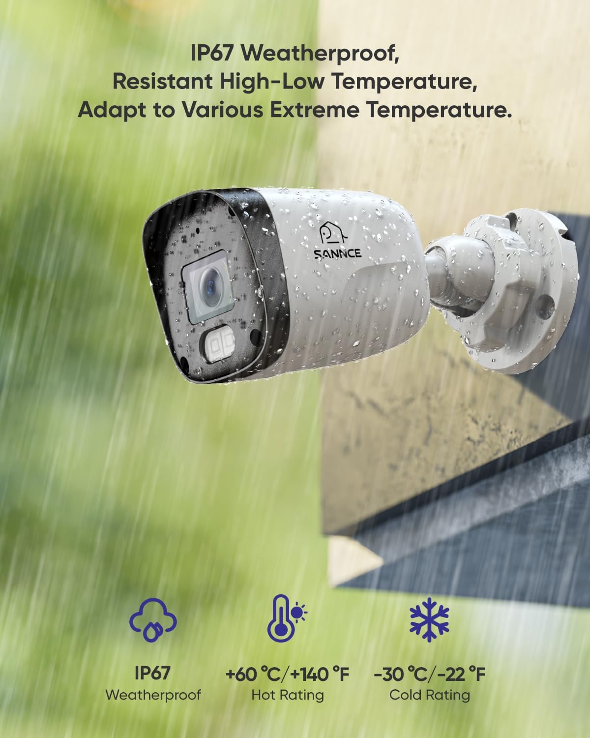 Detalle de SANNCE 2 Telecamere Esterno PoE IP 3 MP – Sorveglianza CCTV 2K con Audio, Visione notturna 30 m, IP67 e Rilevamento Movimento