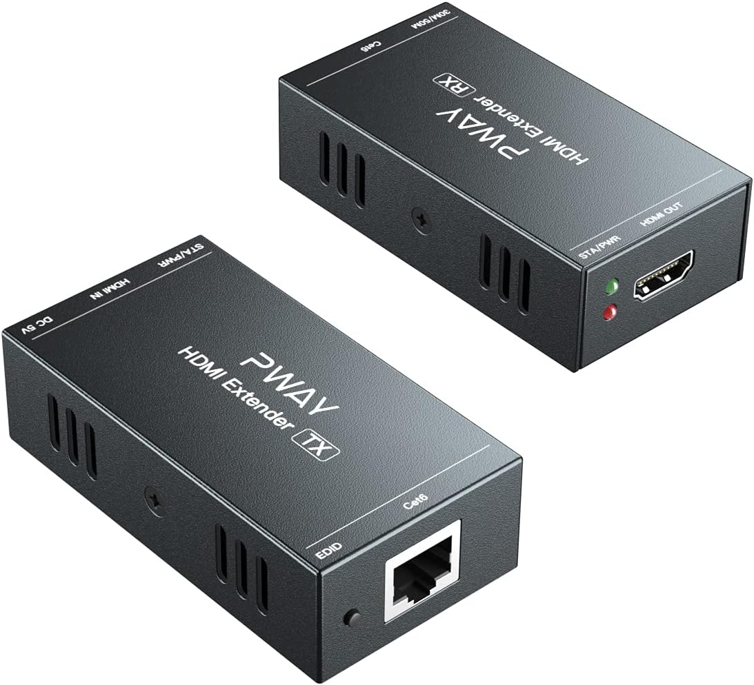 Detalle de HDMI Extender 165ft Over Single Cat5e/6 Ethernet – 1080P@60Hz, No Delay, POC EDID