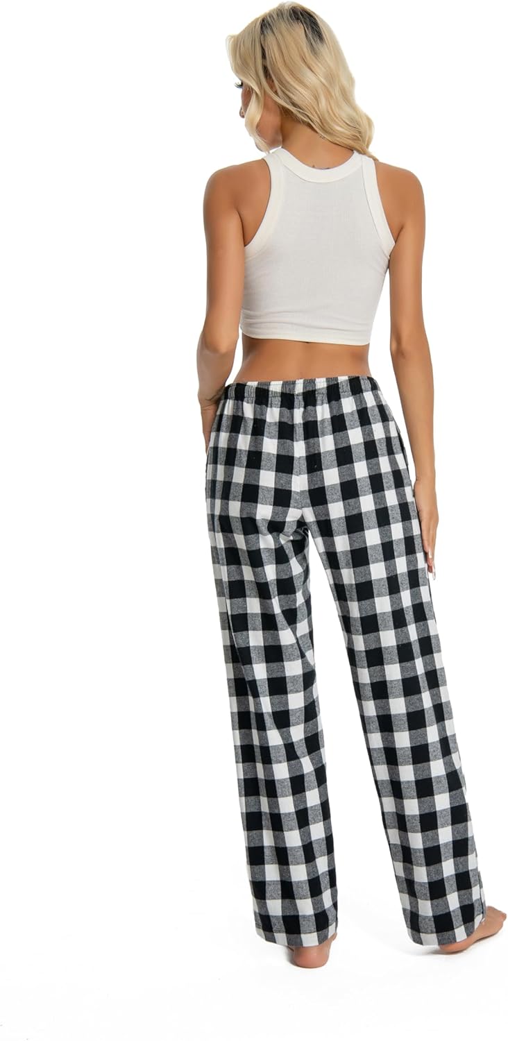 Thumbnail 2 de JTPW Damen Pyjama- oder Lounge-Bottoms aus 100% Baumwollflanell mit Taschen und Kordelzug