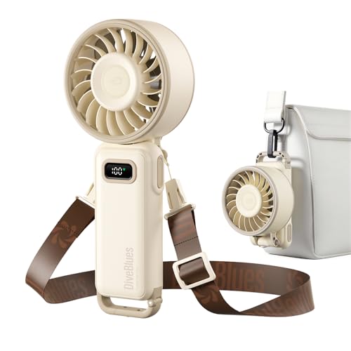 Detalle de Diveblues Ventilador de Mano Turbo Portátil 4‑en‑1 | 7,4 m/s, USB-C, 3600 mAh