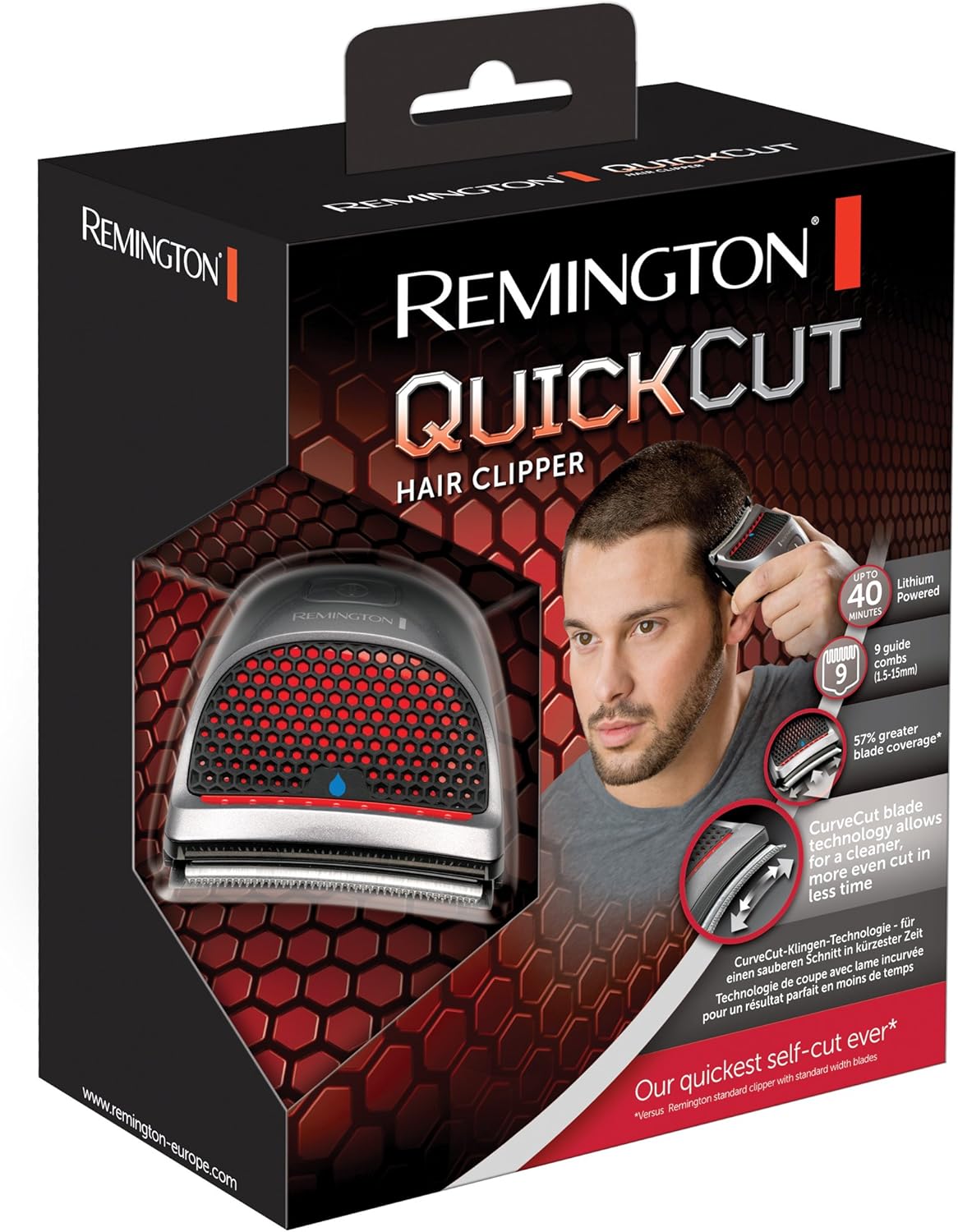 Thumbnail 5 de Remington Tagliacapelli CurveCut HC4250: lama in acciaio inox, 9 guide e batteria agli ioni di litio