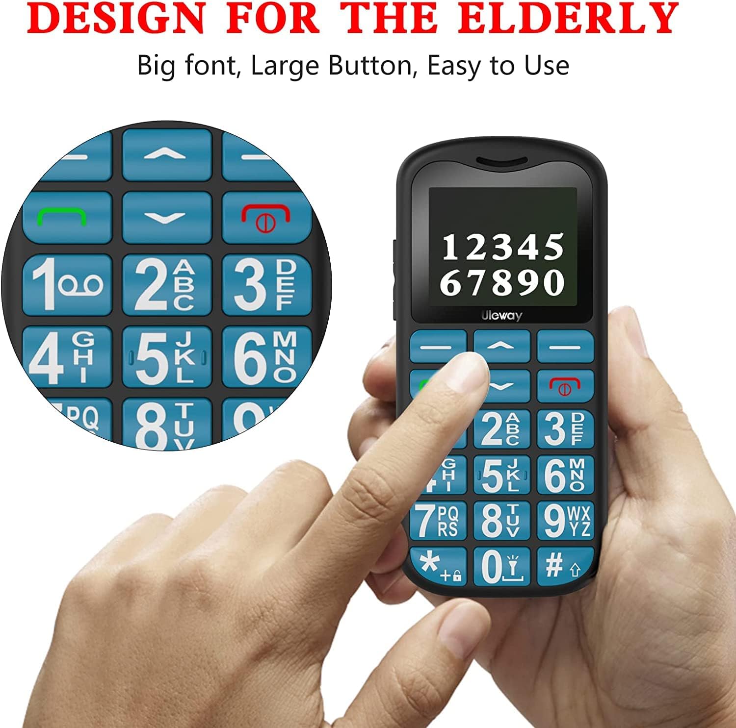 Detalle de ukuu Big Button Senior Phone with SOS