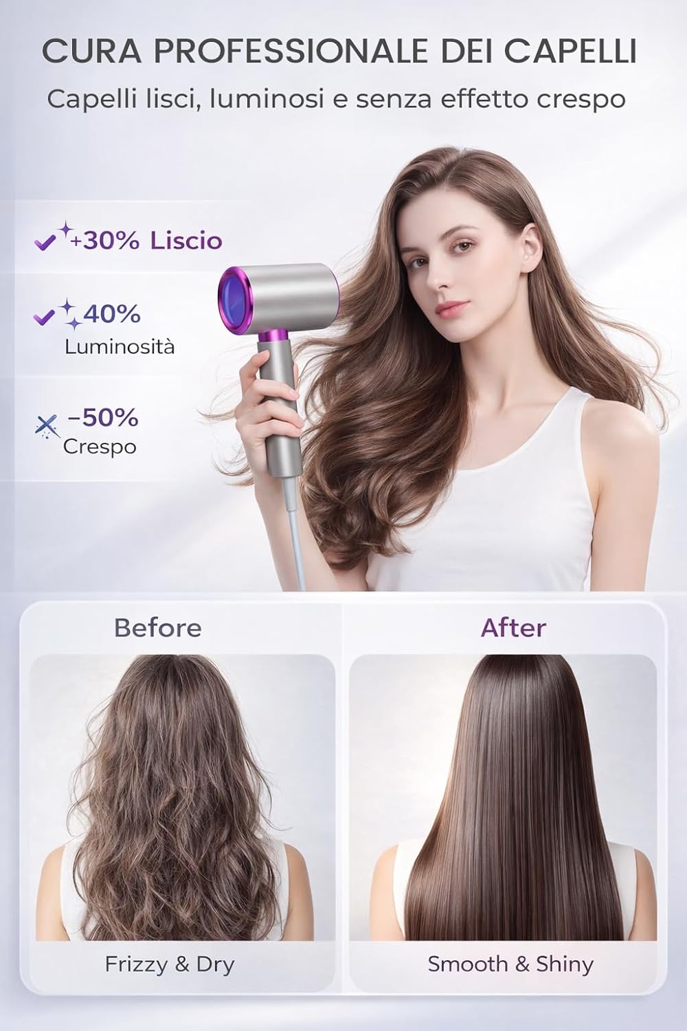 Thumbnail 2 de DMTIVMG Phon Capelli Professionale 2400W AC con 3 temperature e 2 velocità, diffusore e concentratore