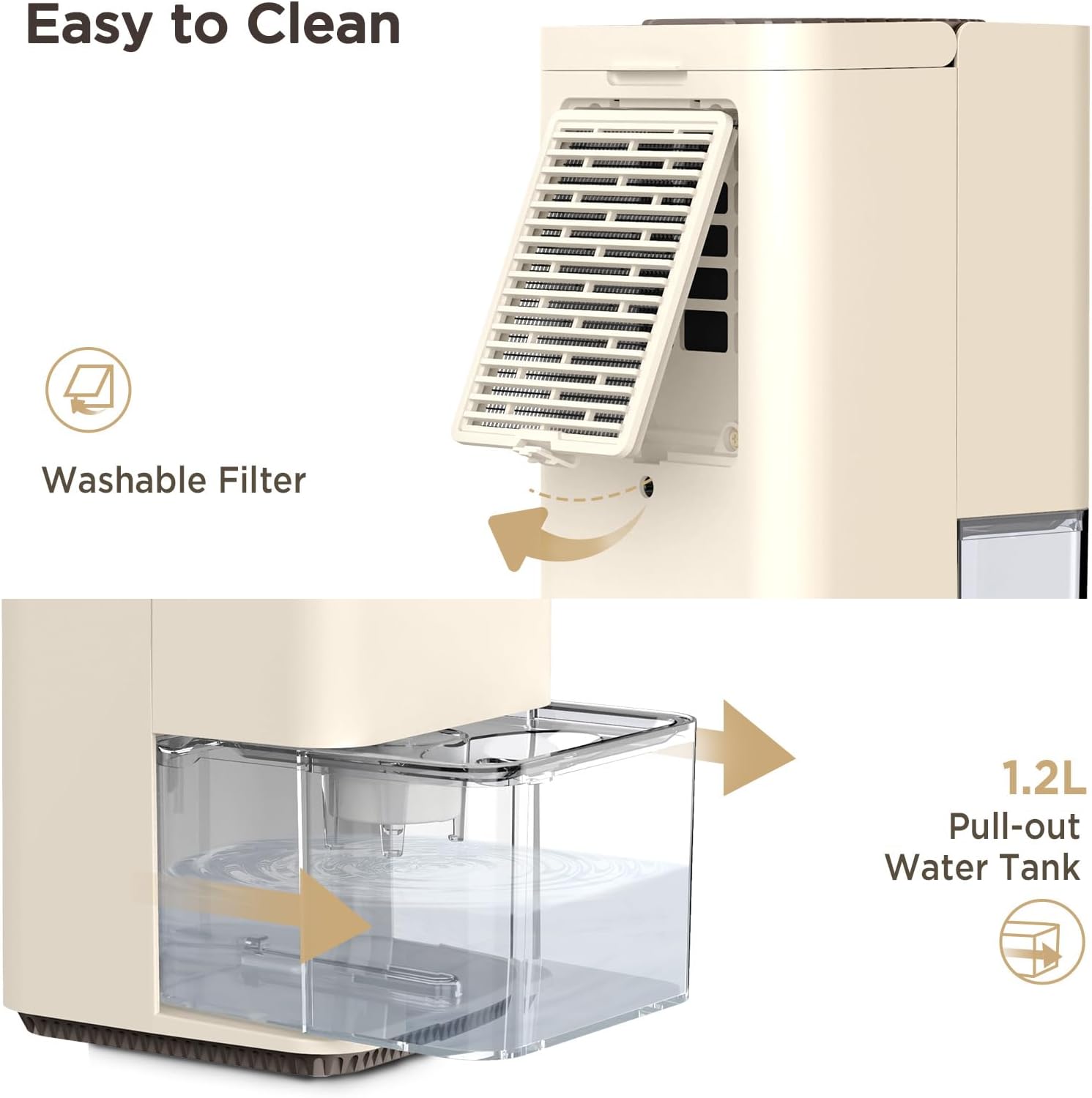 Thumbnail 5 de EasyAcc 1200ml Dehumidifier for Home Damp