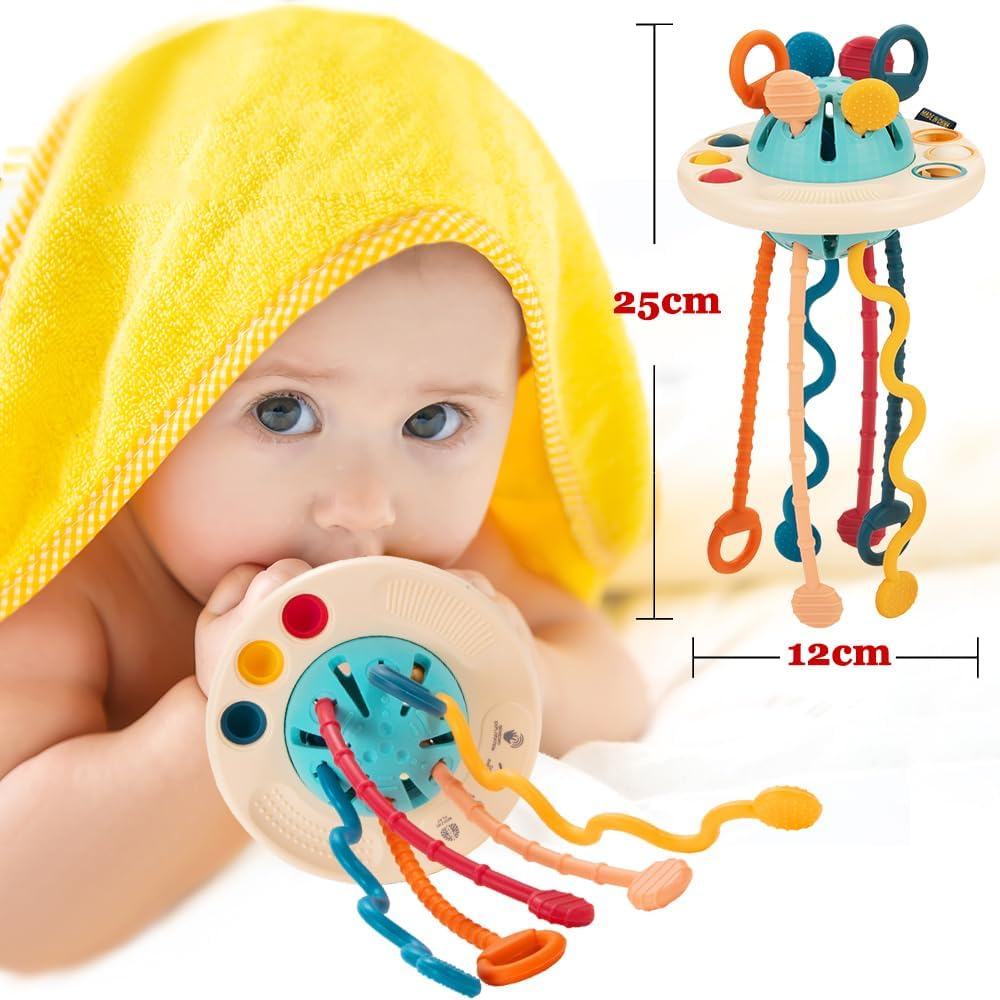 Thumbnail 5 de Jokooan Montessori Spielzeug für Babys – Multisensorisches Silikon-Motorikspielzeug mit Zugschnur (6–12 Monate)