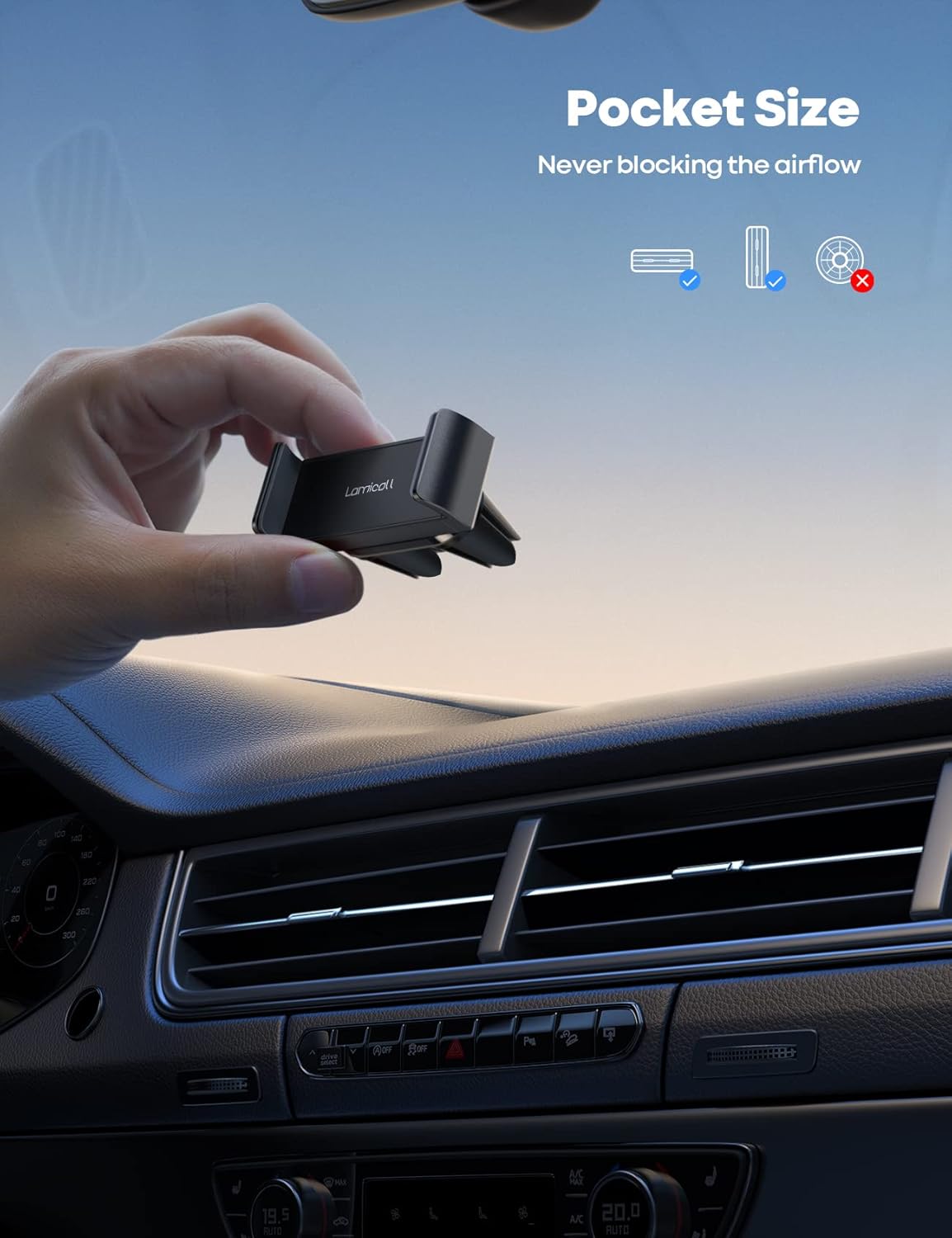 Detalle 2 de Lamicall Car Vent Phone Mount 4.7–6.7in