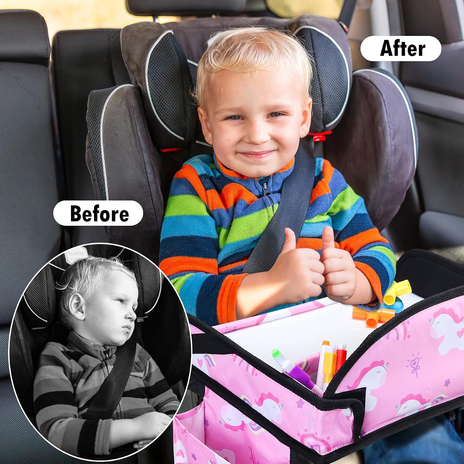 Thumbnail 2 de WENRENER Kids Travel Tray for Car Seat