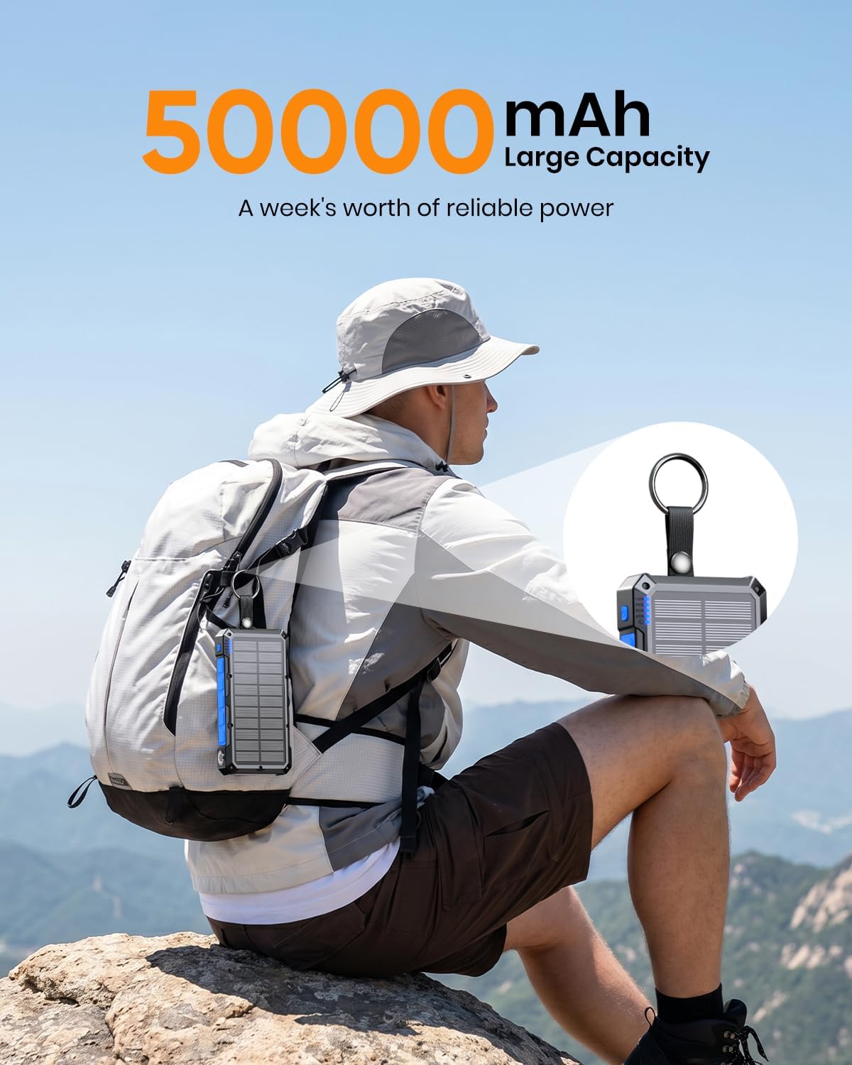 Thumbnail 1 de SOARAISE SPB2601 50,000mAh Solar Power Bank, 22.5W USB-C and Wireless Charging