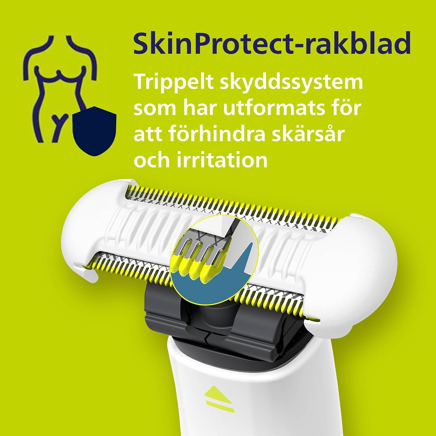 Detalle 2 de Philips OneBlade Intimate QP1924/28 intimtrimmer med SkinProtect-blad och 3 mm-kam