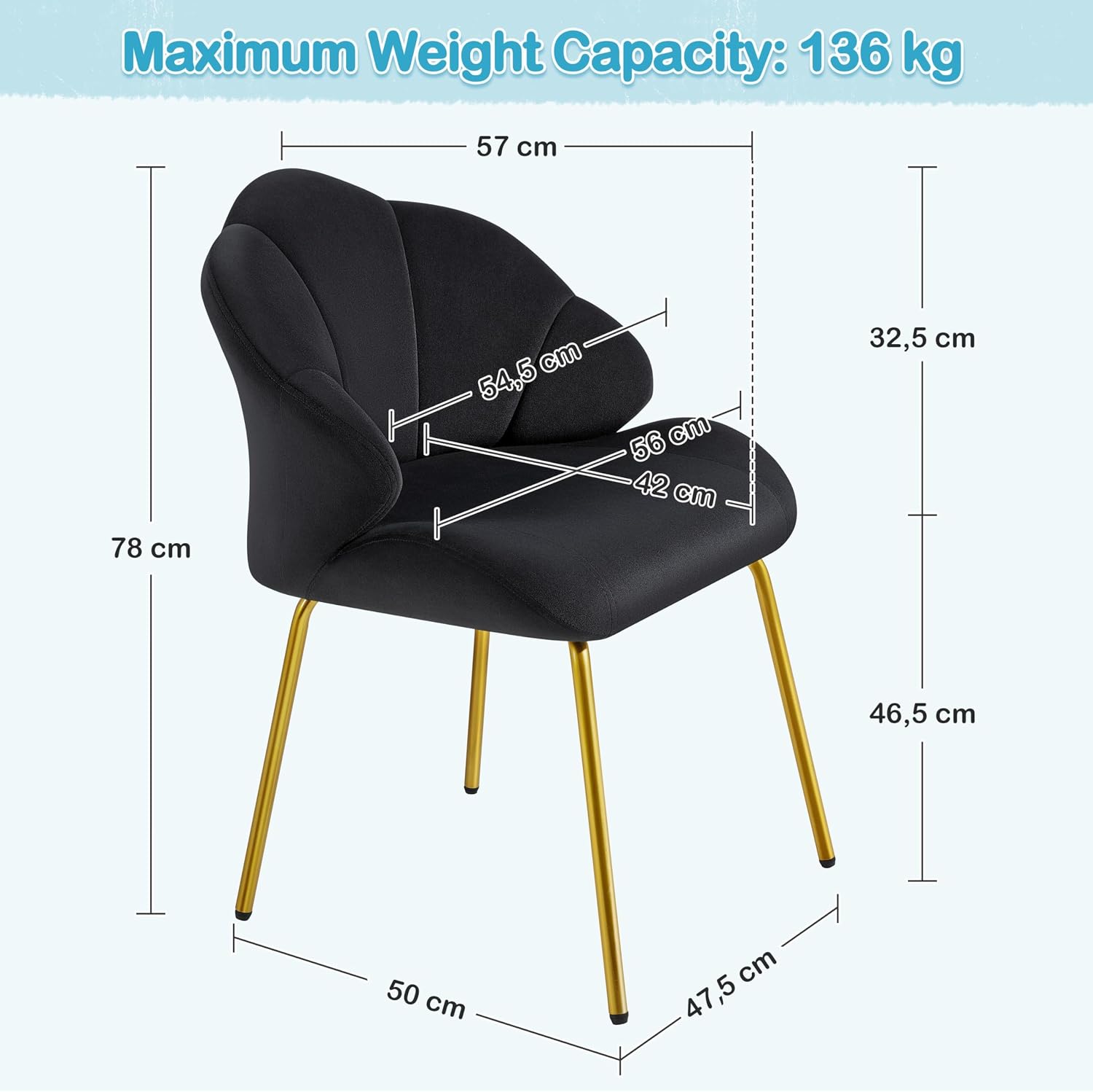 Thumbnail 2 de Yaheetech Poltrona in Velluto 136 kg