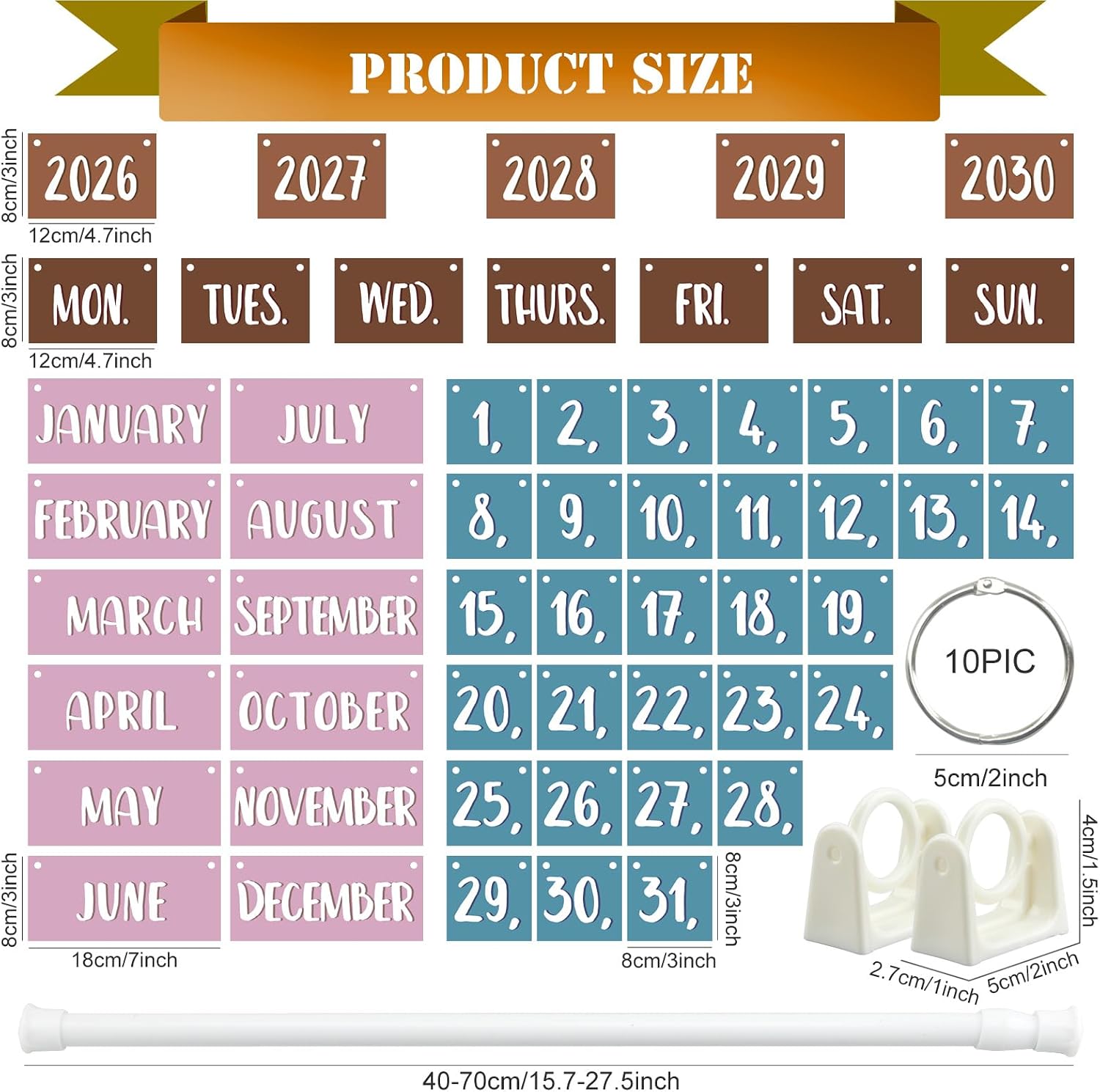 Thumbnail 1 de Bohemian Flip Calendar Bulletin Board Set