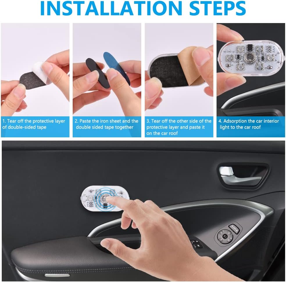 Detalle de URAQT Usi LED per auto RGB, 2 pezzi