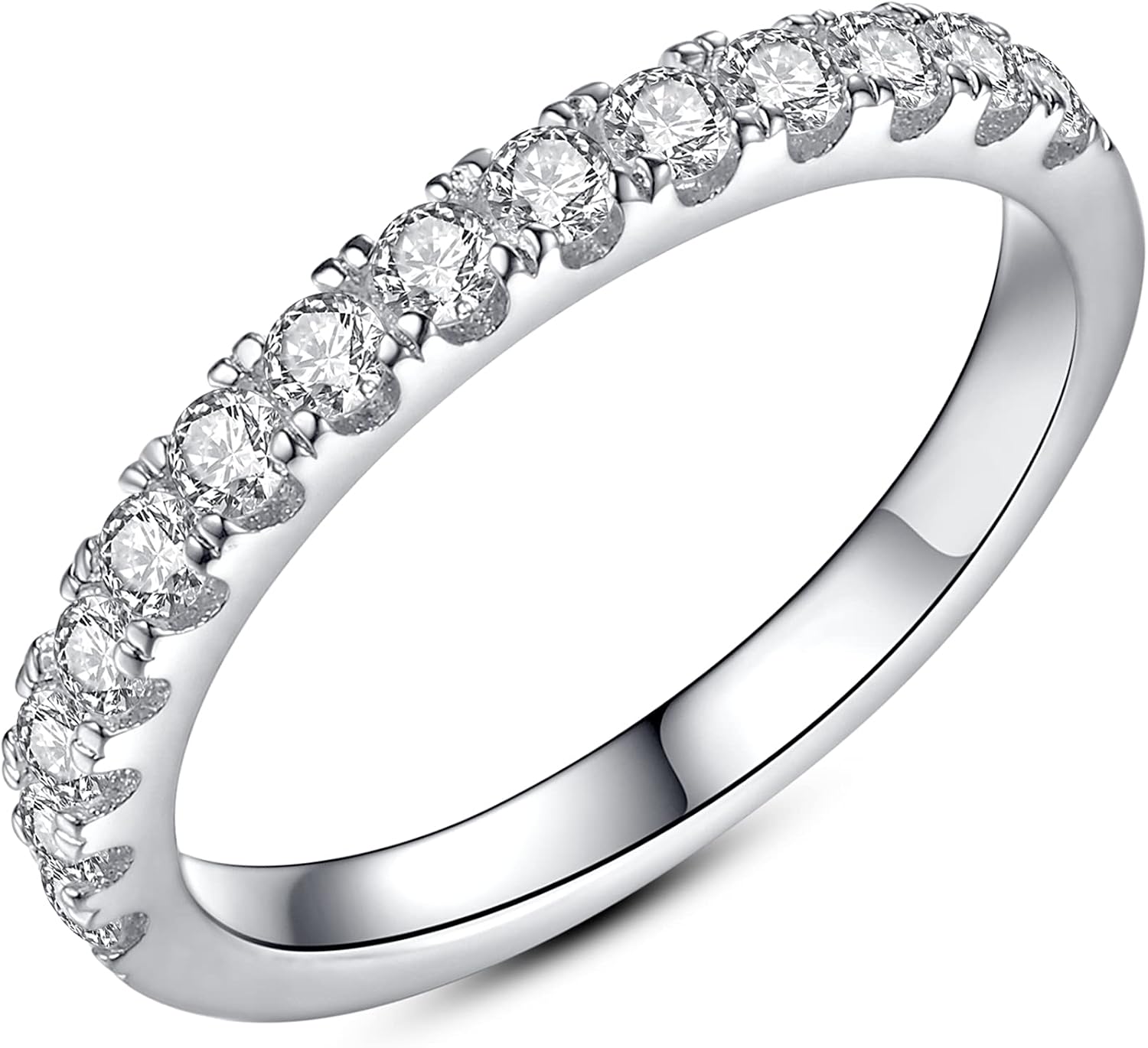 Detalle de IMOLOVE Moissanite Wedding Band 925 Sterling Silver