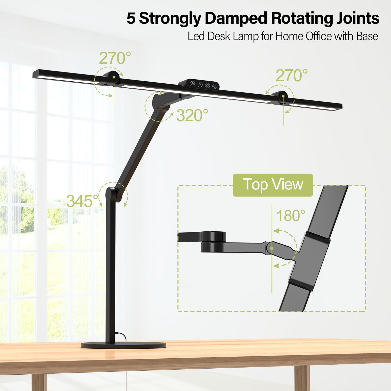 Detalle 2 de Micomlan FDDL09 Architect LED Desk Lamp, 24W with Remote and Adjustable Light Bars