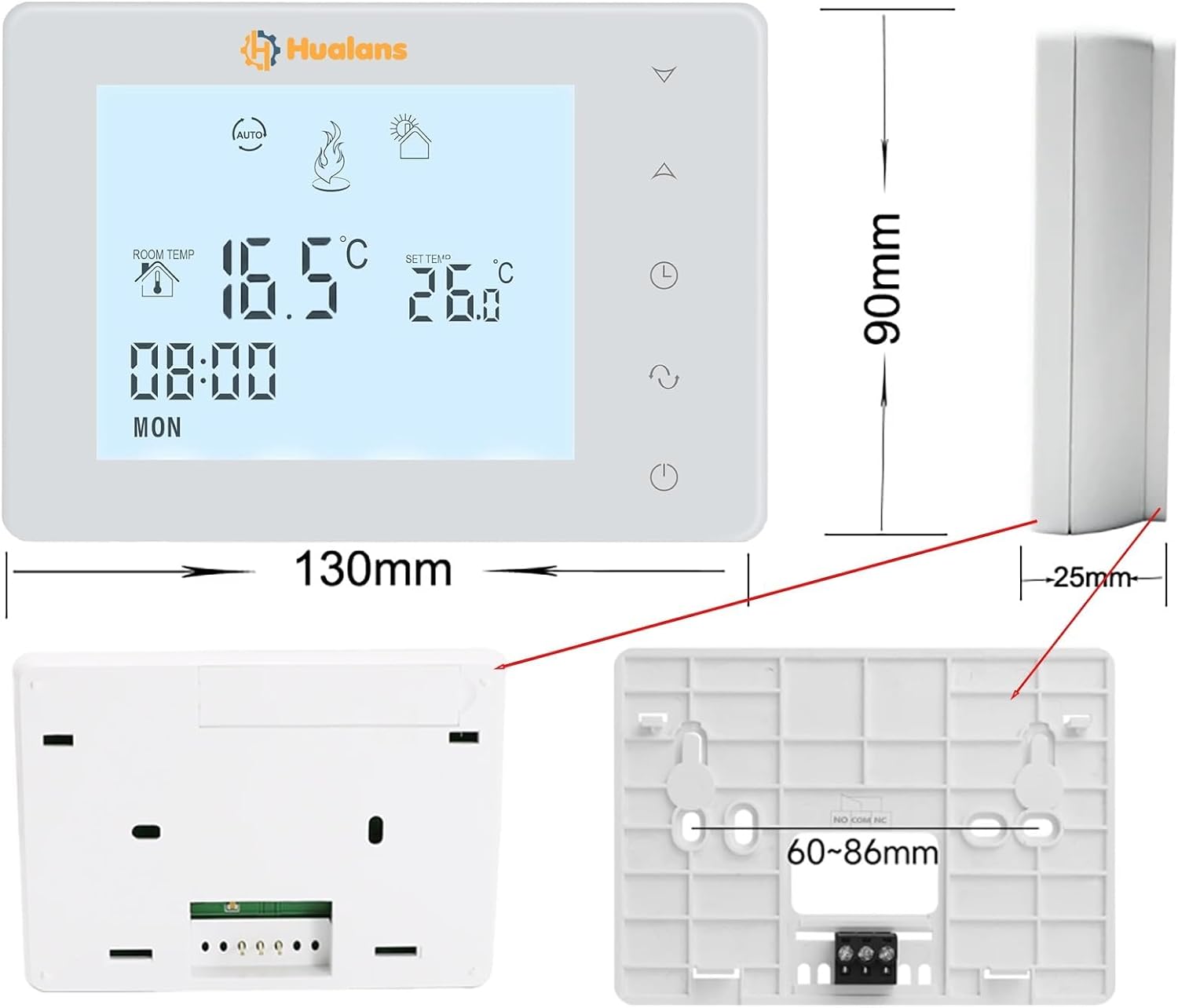 Detalle 2 de Termostato ambiente programmabile a batteria per caldaia a gas