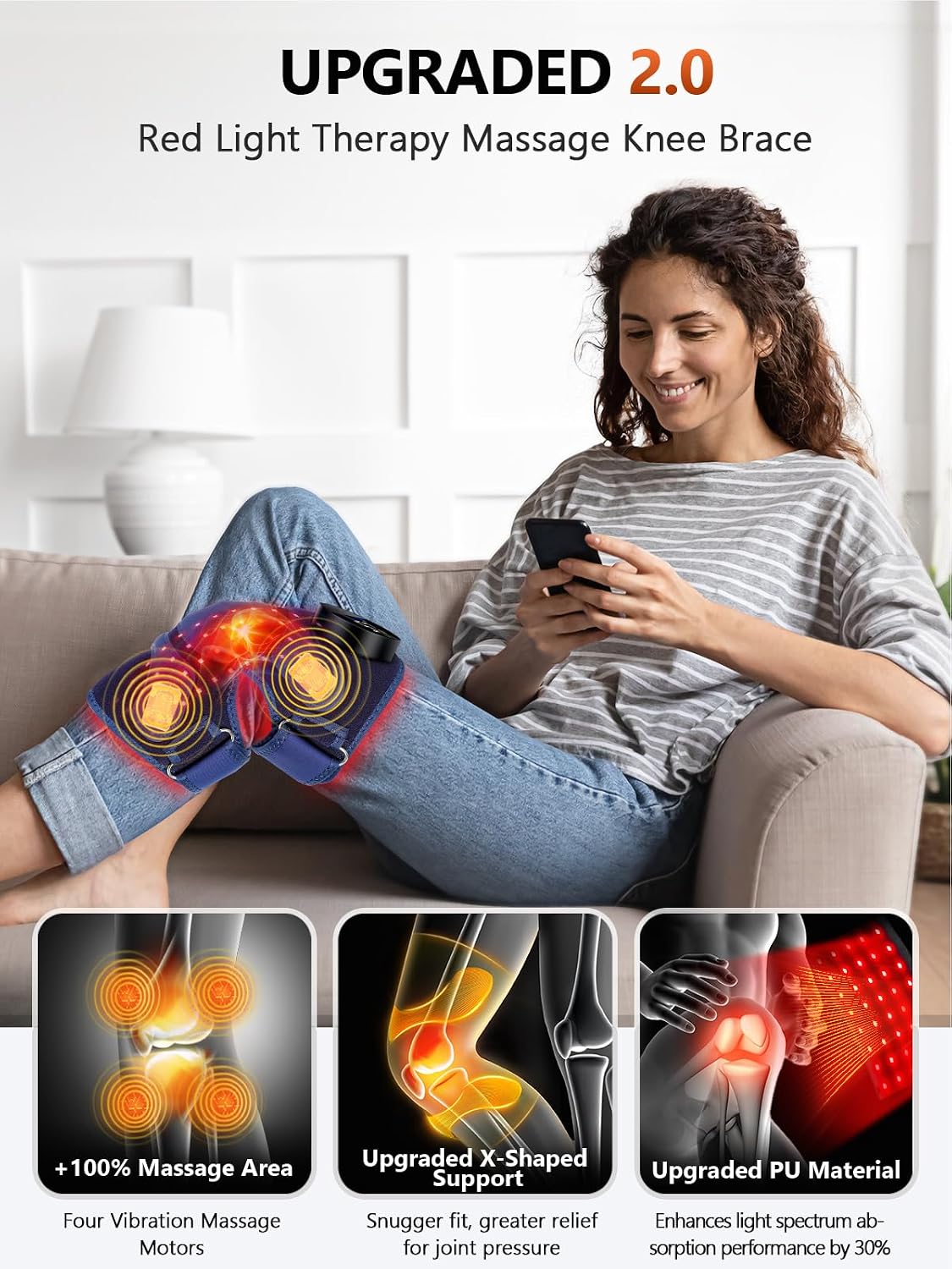 Thumbnail 2 de RELEXNOW Upgraded 2.0 knee red light therapy brace