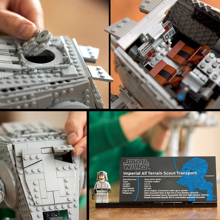 Detalle de LEGO Star Wars AT-ST Kampfläufer 75417 – eindrucksvolle Schlachtfeld-Darstellung