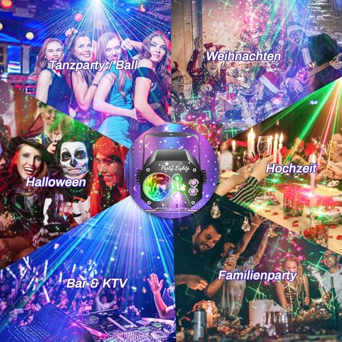 Thumbnail 8 de Nauotk 5 in 1 Diskolicht Partylicht – Musikgesteuerte Discokugel mit 64 Effekten