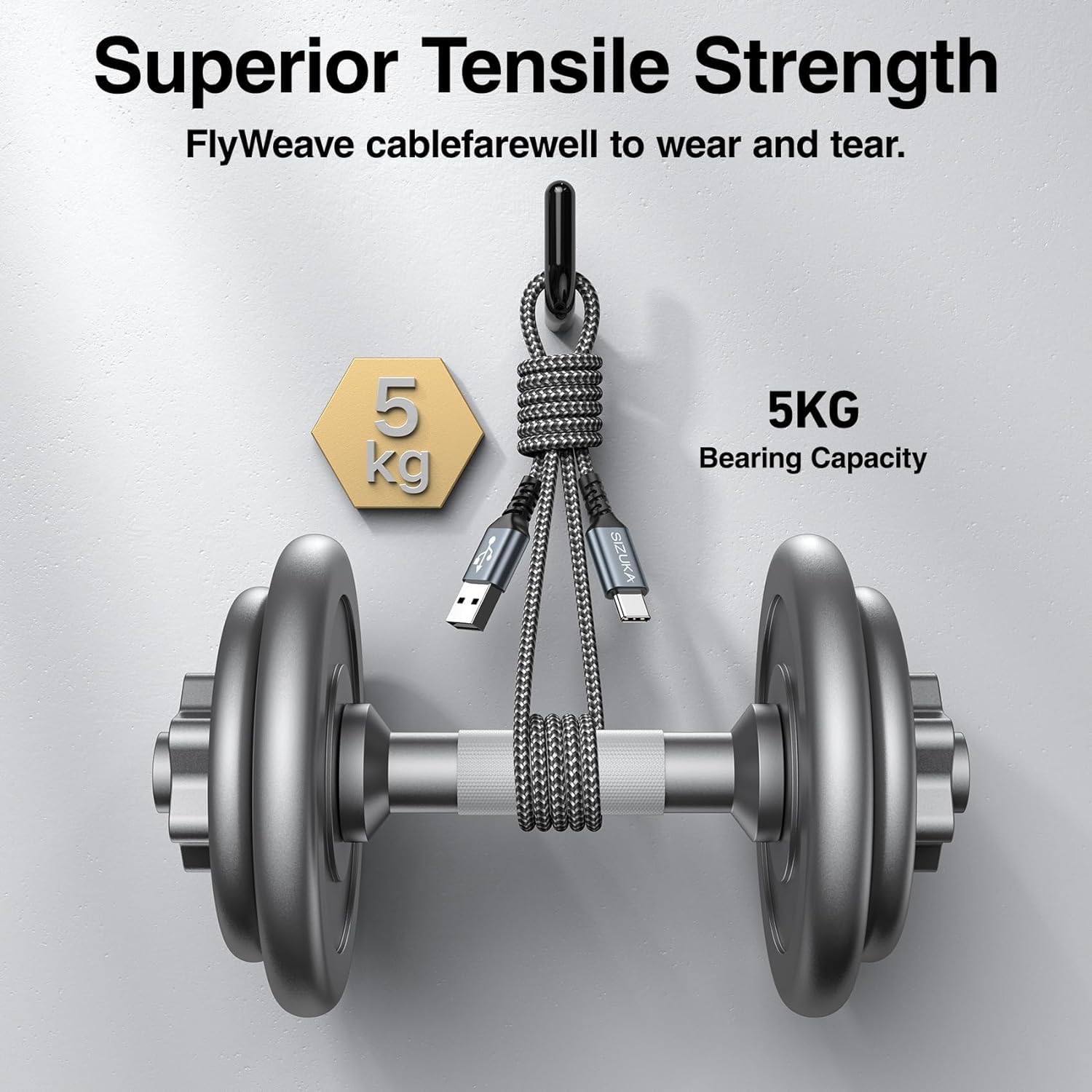 Thumbnail 4 de USB‑C Ladekabel Set (3 Stück, je 3 m) für Fast Charge & Sync – 5V/3,1A, 480 Mbps