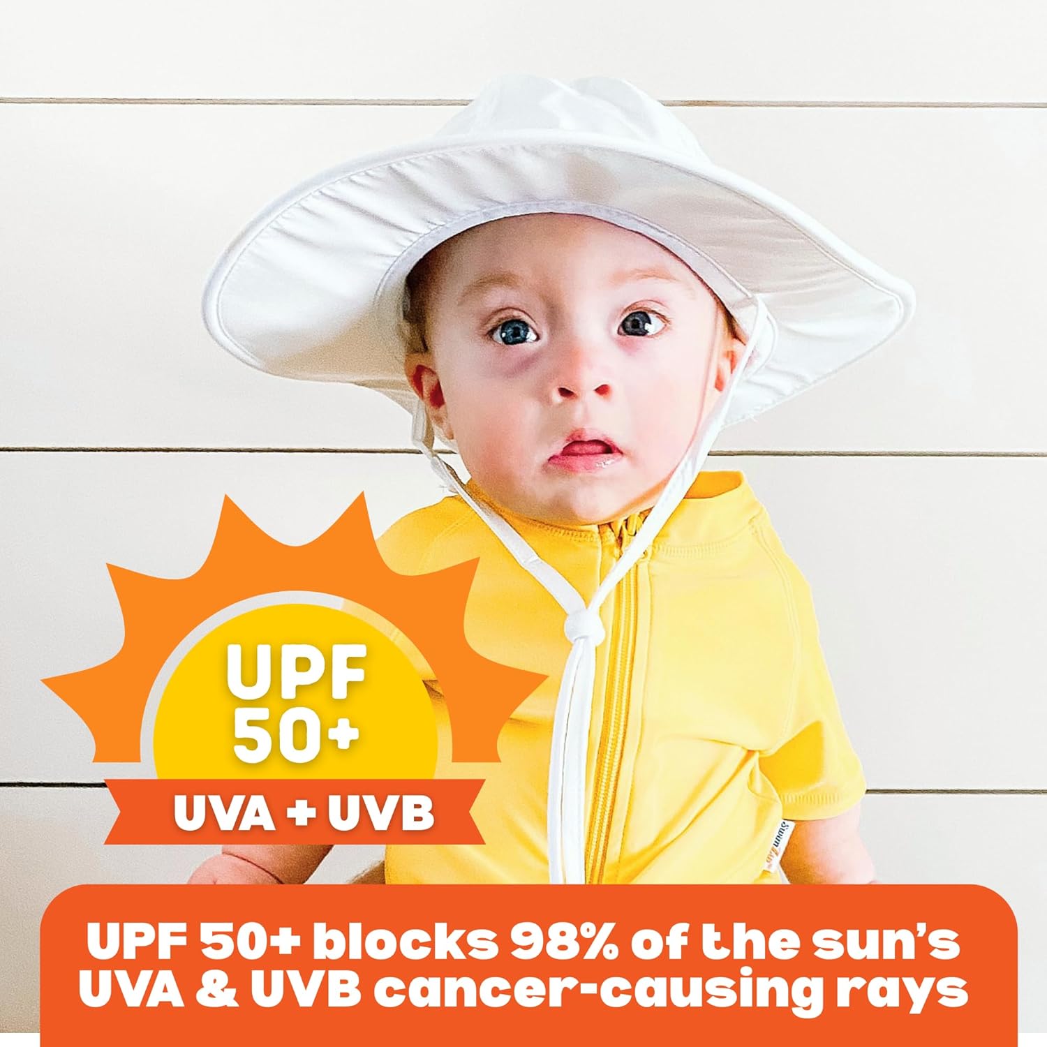 Detalle 2 de SwimZip Wide Brim Sun Hat with UPF 50+ Protection for Baby to Kids