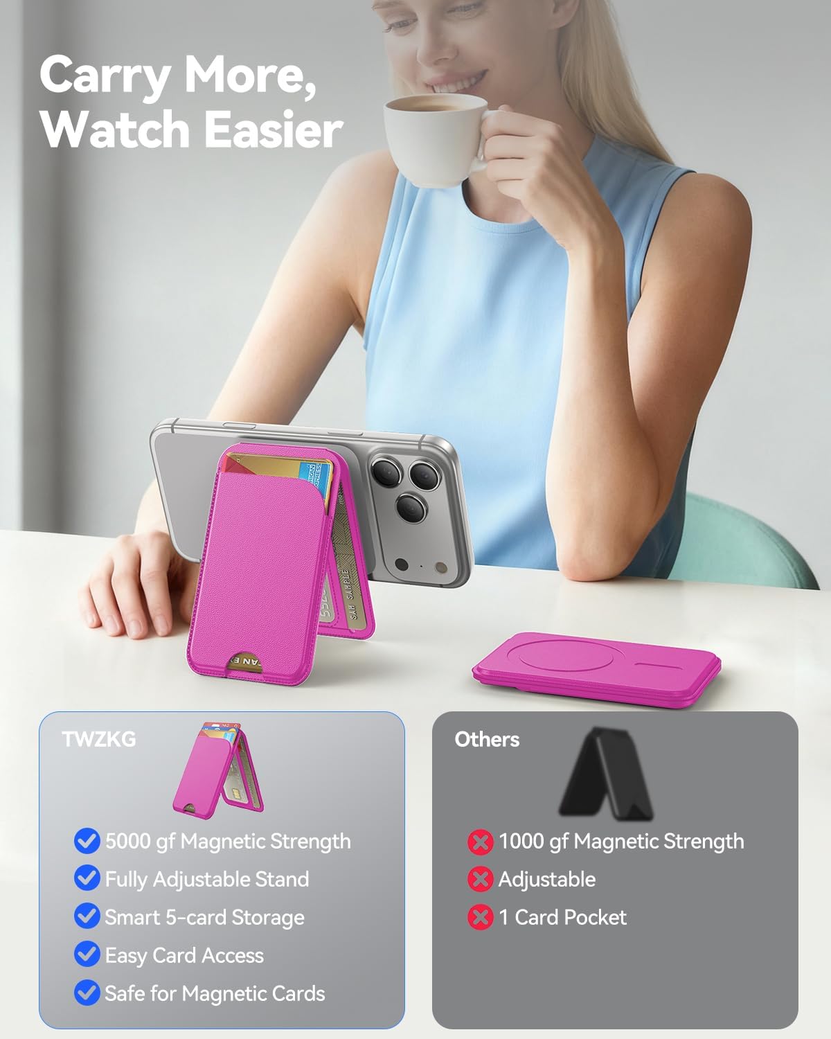 Thumbnail 5 de TWZKG MagSafe Wallet 5‑Card Stand, RFID