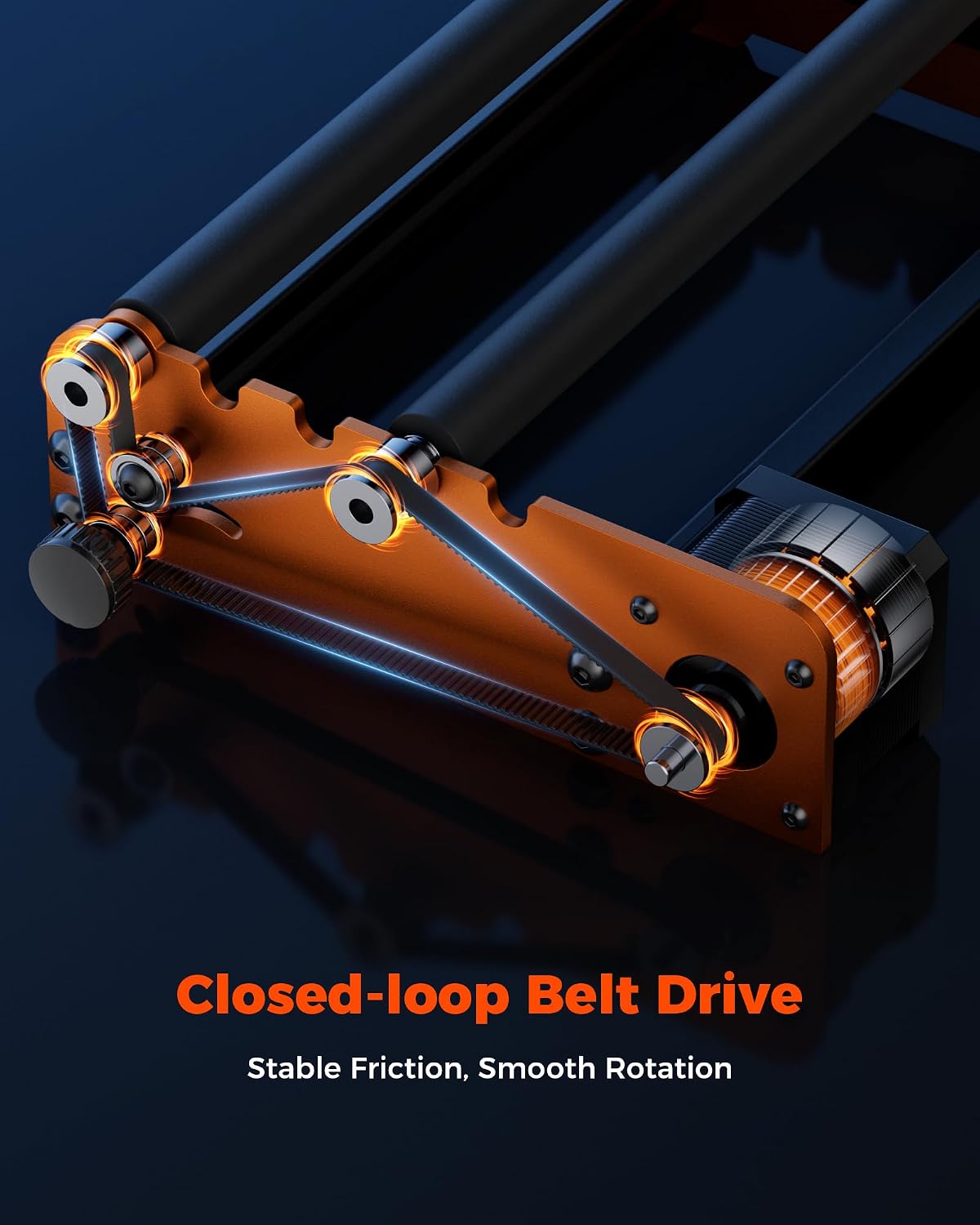 Detalle de ACMER M2 Rotary Roller for Laser Engravers: 360° Y-axis Rotary Module for Cylindrical Objects