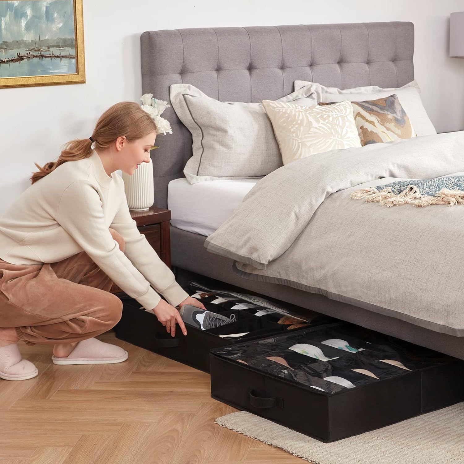 Detalle 2 de Lifewit Under Bed Shoe Organizer 24 pairs