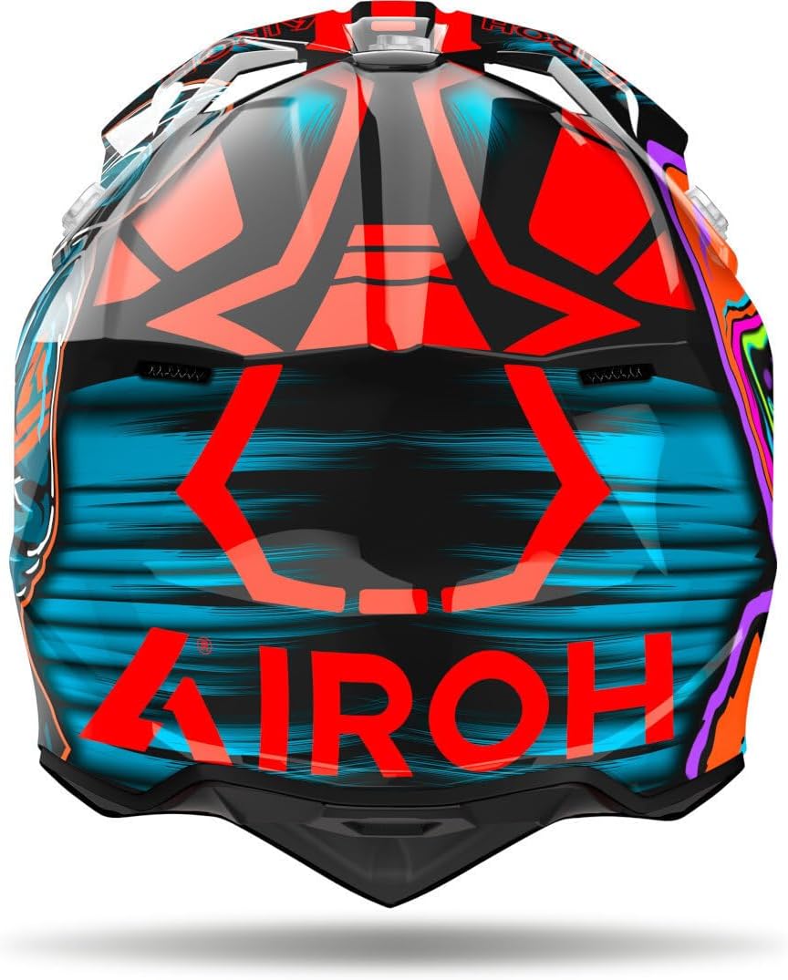 Detalle de CASCO AIROH OFFROAD WRAAAP CYBER ORANGE GLOSS XL: protezione, stile e versatilità off-road