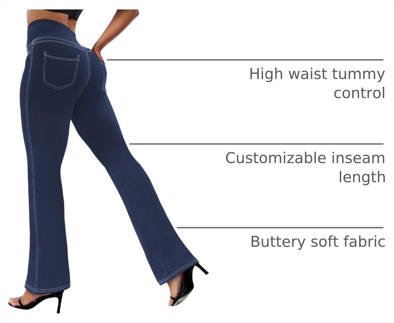 Detalle 2 de VOOVEEYA Women's Bootcut Leggings 30"