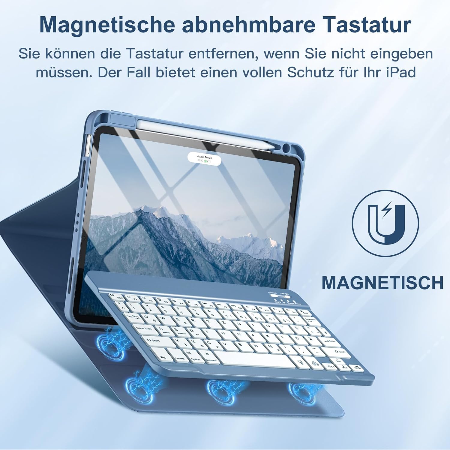 Thumbnail 3 de Vobafe Hülle mit Tastatur iPad Air 11 Zoll Blau