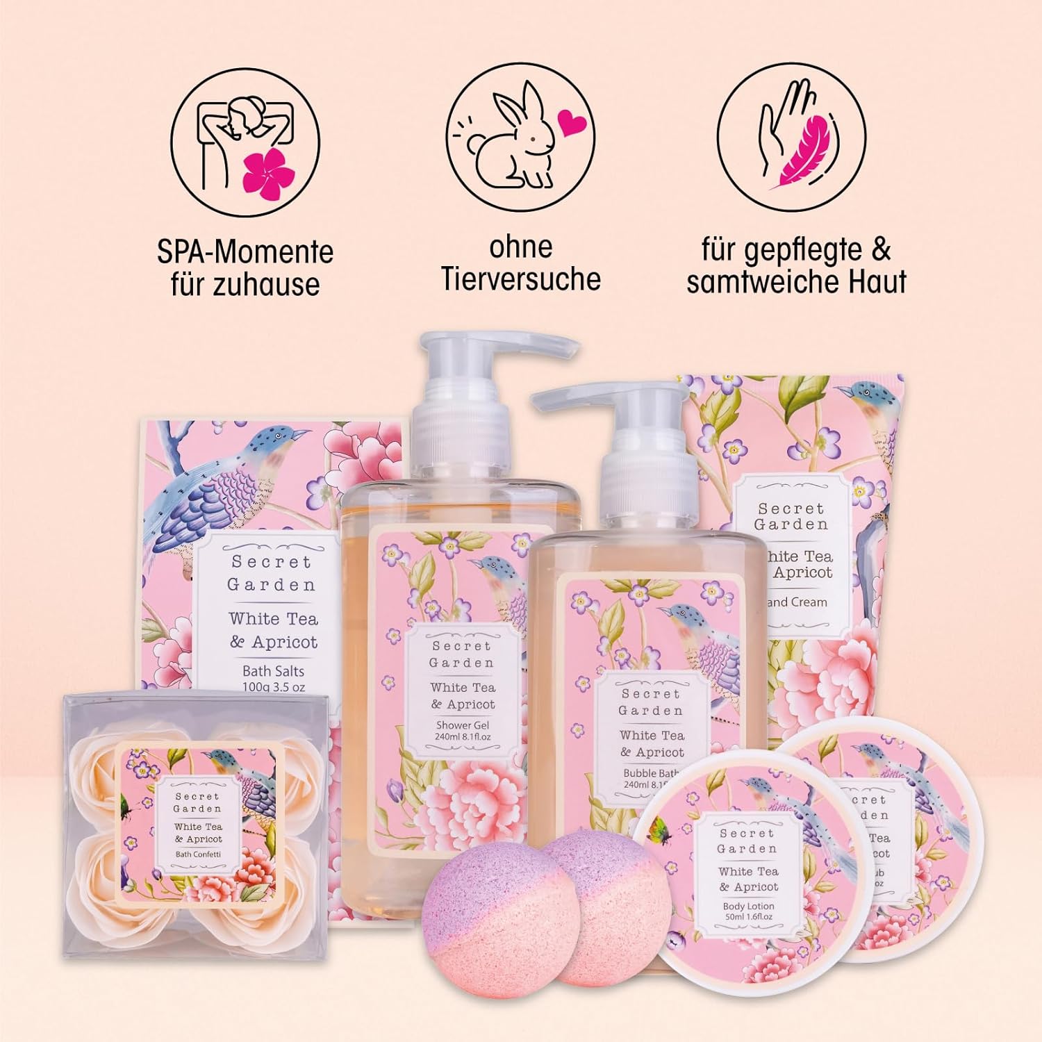 Thumbnail 2 de Accentra Duschset Frauen Geschenkset im Holzkorb – 8-teiliges Wellness-Pflegeset mit Duschgel & Bodylotion
