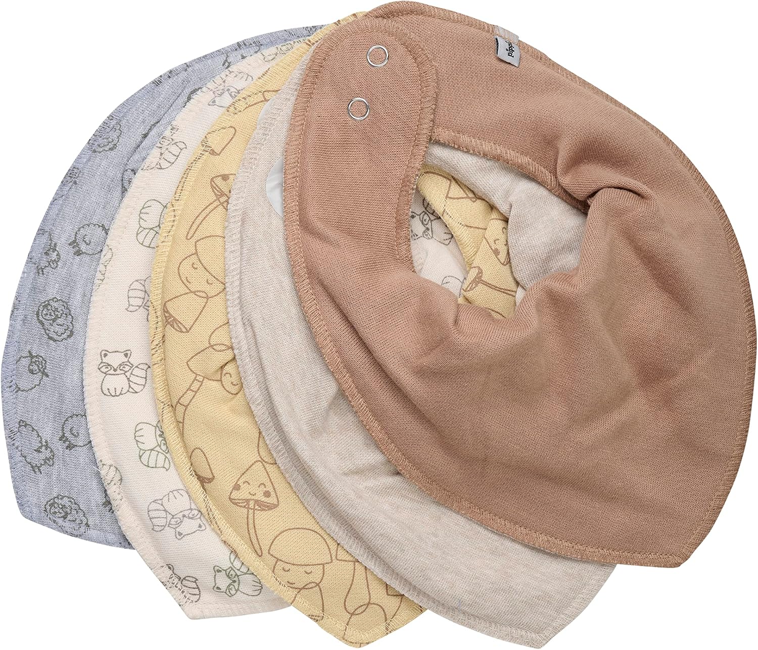 Pippi made with love Baby Bandana Lätzchen (5er-Set) mit Druckknöpfen am Nacken