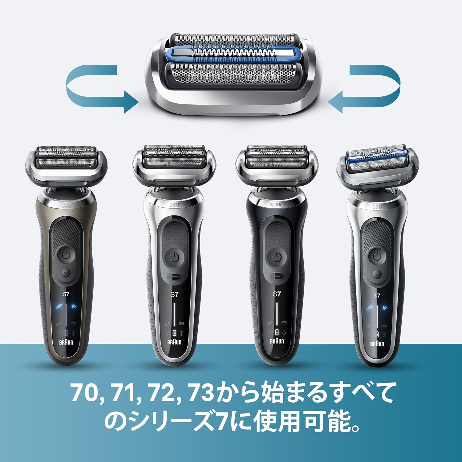 Detalle de ブラウン F/C75S-b シリーズ7用替刃 3連密着ブレード・ディープキャッチ網刃・シルバーブラシ付き