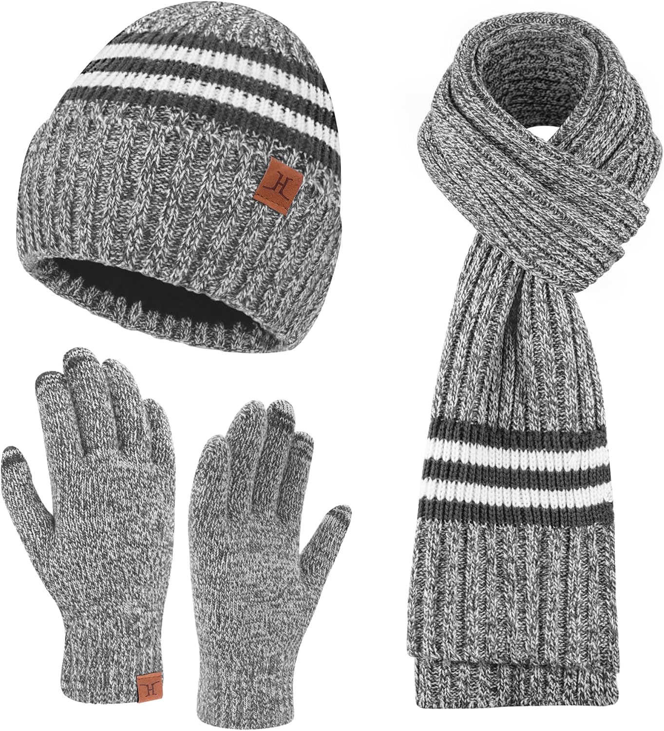 Bequemer Laden Ensemble bonnet écharpe gants 3 pièces 🧣