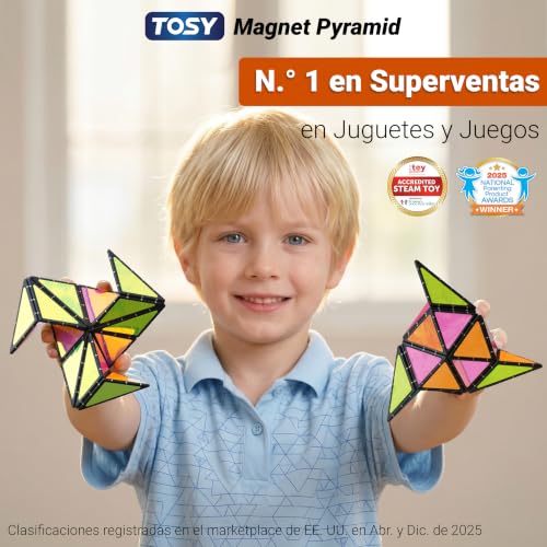 Detalle de TOSY Magnet Pyramid Glow: Cubo magnético con 243 imanes y acabado holográfico