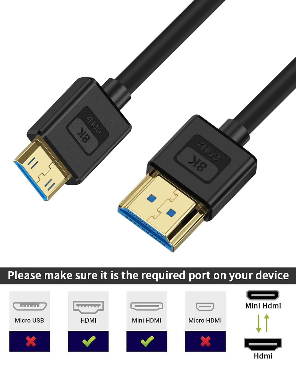 Thumbnail 4 de Maxhood 8K Mini HDMI to HDMI 0.3m cable