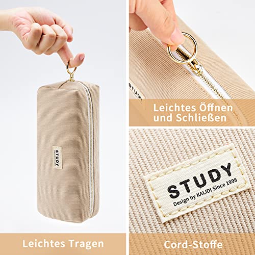 Detalle de KALIDI Mäppchen Federmäppchen Stiftemappe aus Cord-Stoff – 20,5 × 6 × 8,5 cm, 50 g