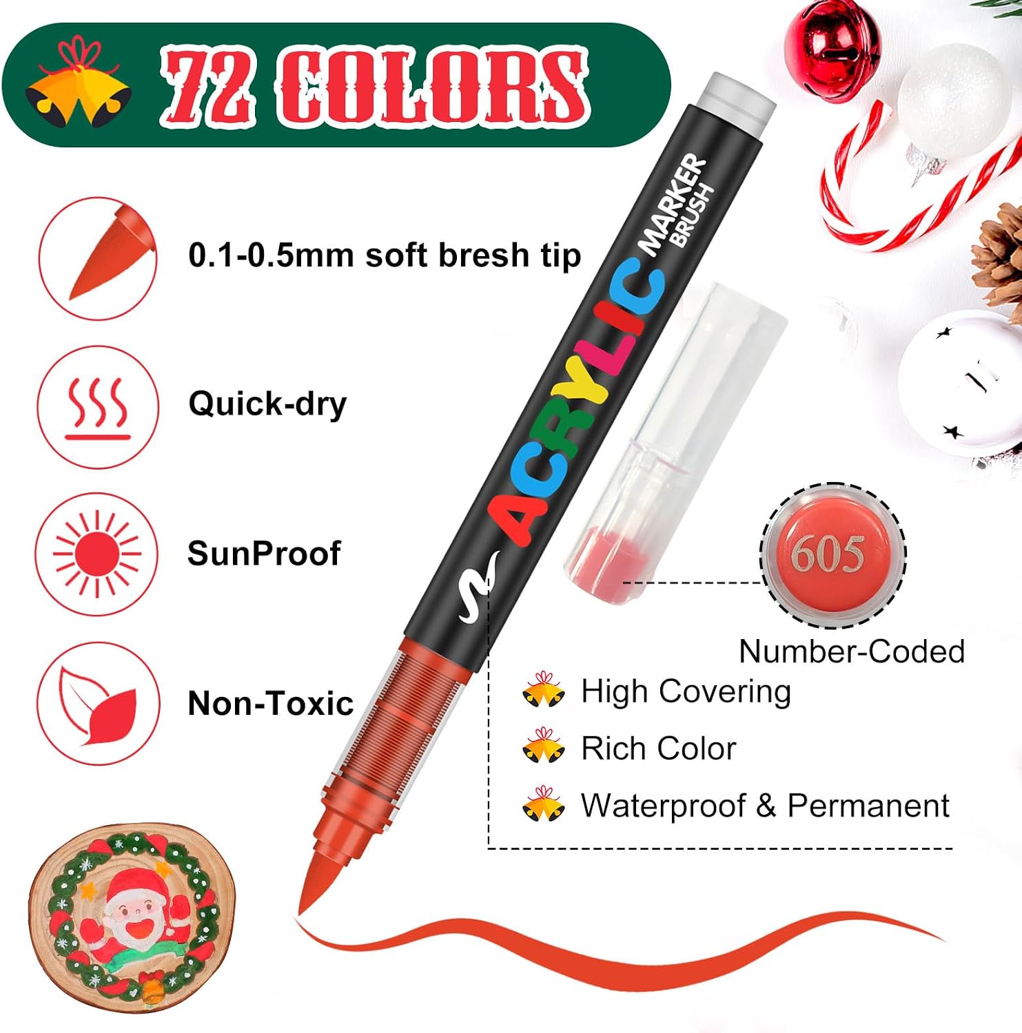 Detalle 2 de Amamao Acrylic Paint Markers, 72 colours