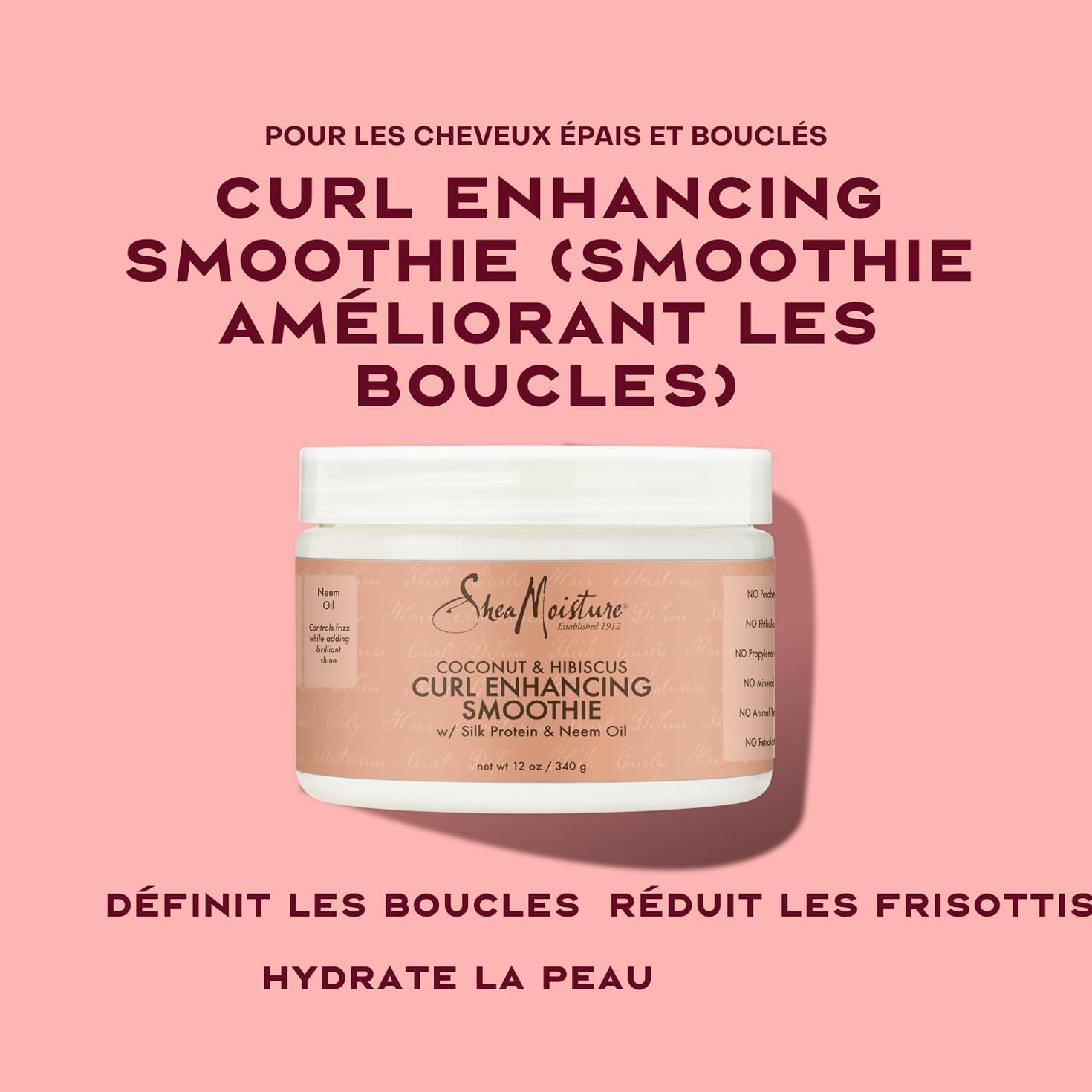 Thumbnail 1 de Shea Moisture Soin Activateur de Boucles (Leave-in) Noix de Coco & Hibiscus, cheveux épais et bouclés, 326 ml