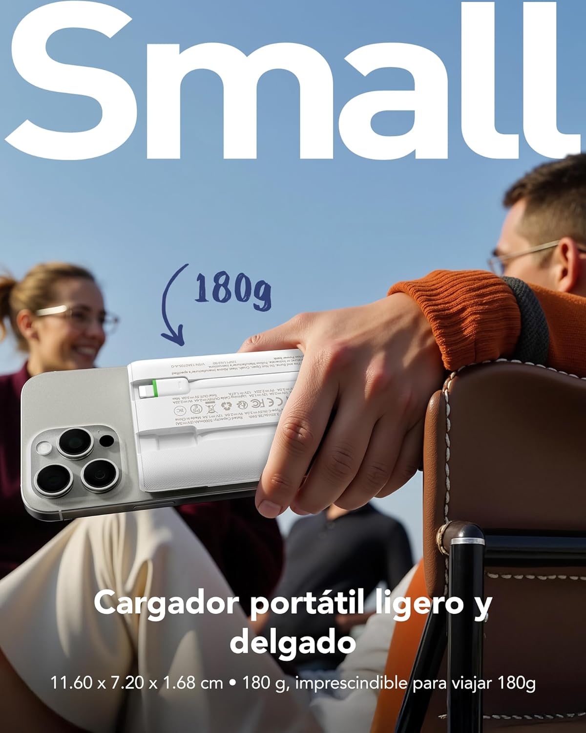 Detalle 2 de VEGER Power Bank 10000mAh con Cavi Integrati e 22.5W PD: potenza in tasca